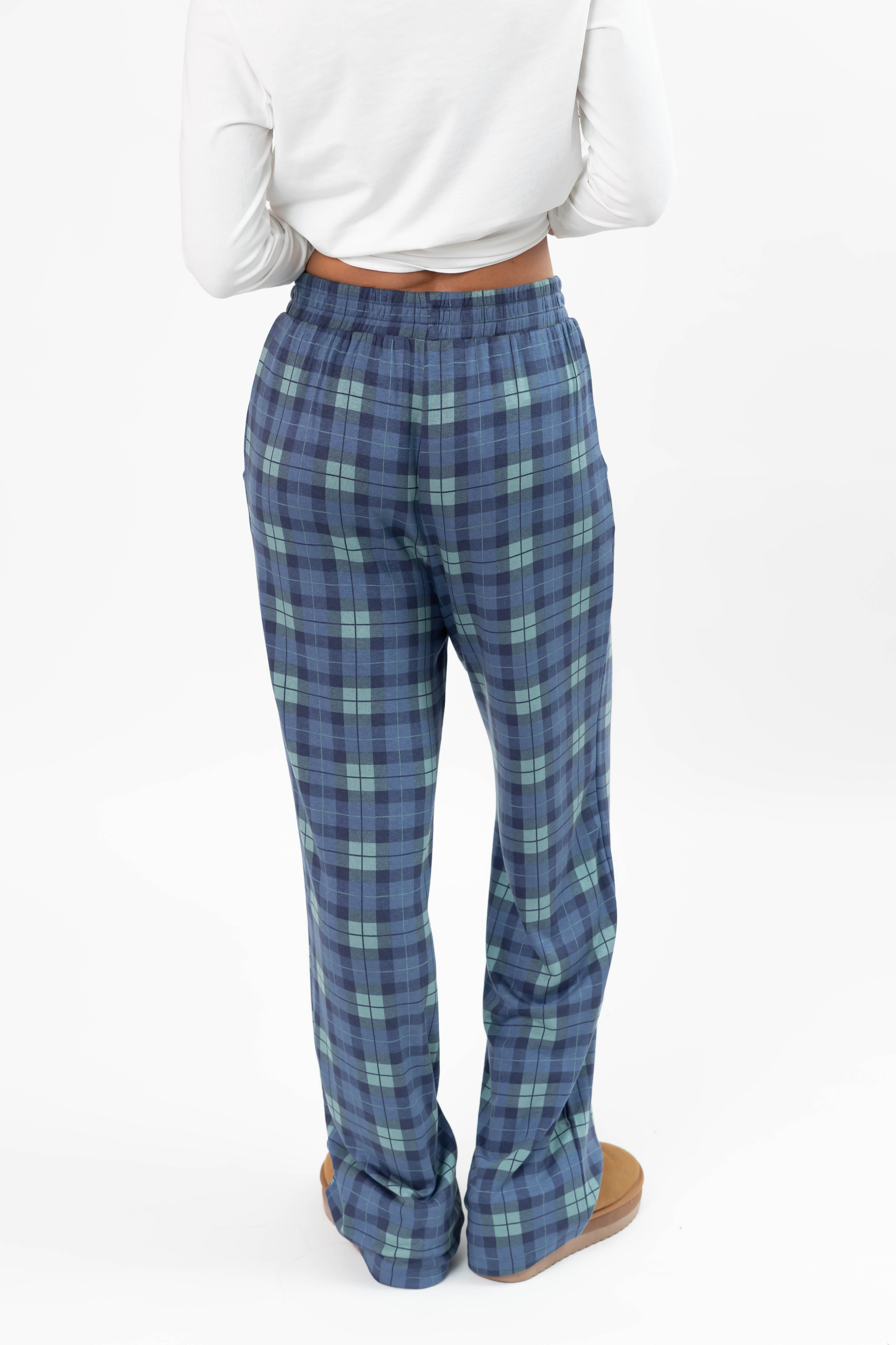 Unisex Friday Straight Leg Pant in Navy Plaid