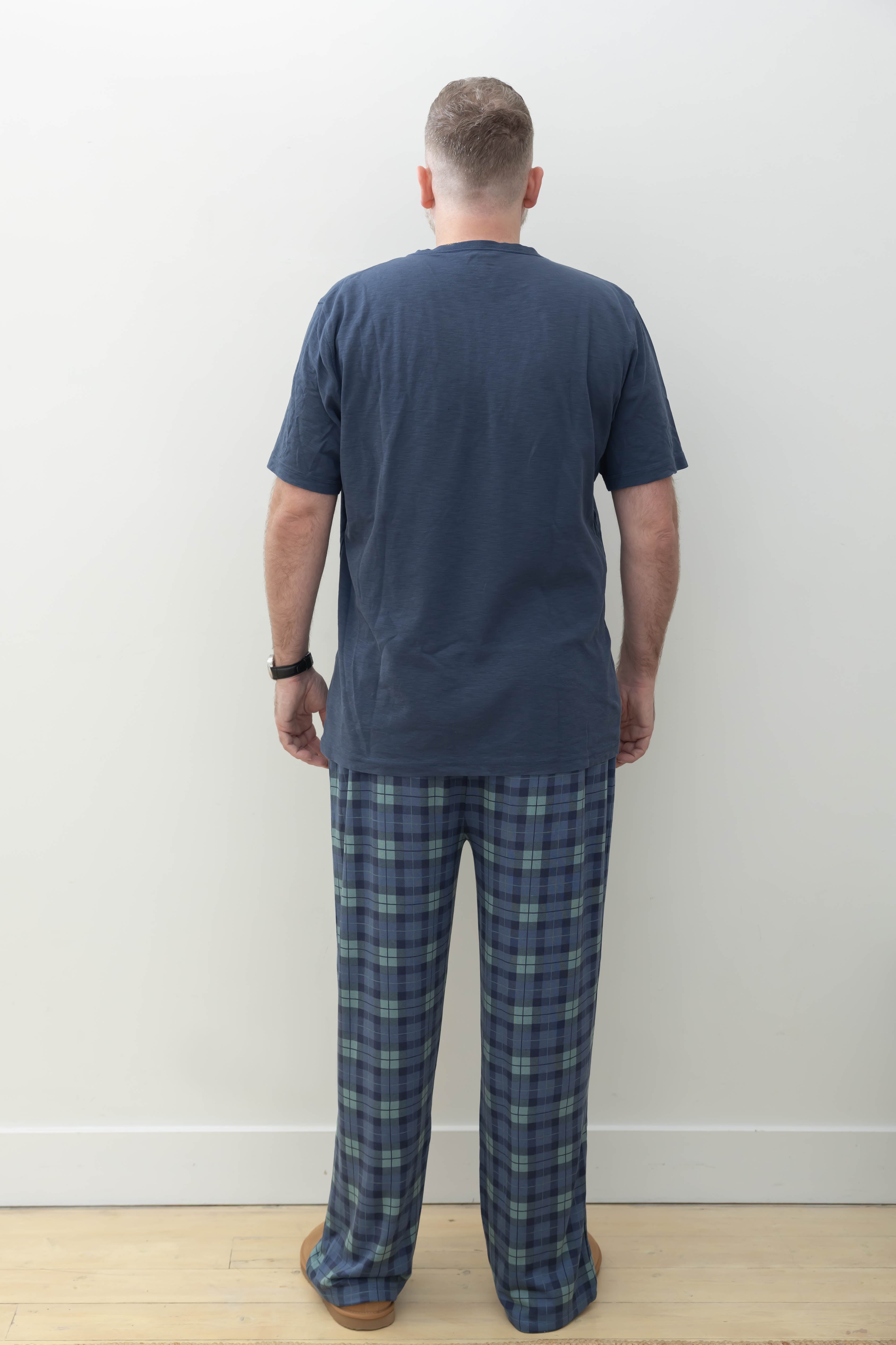 Unisex Friday Straight Leg Pant in Navy Plaid