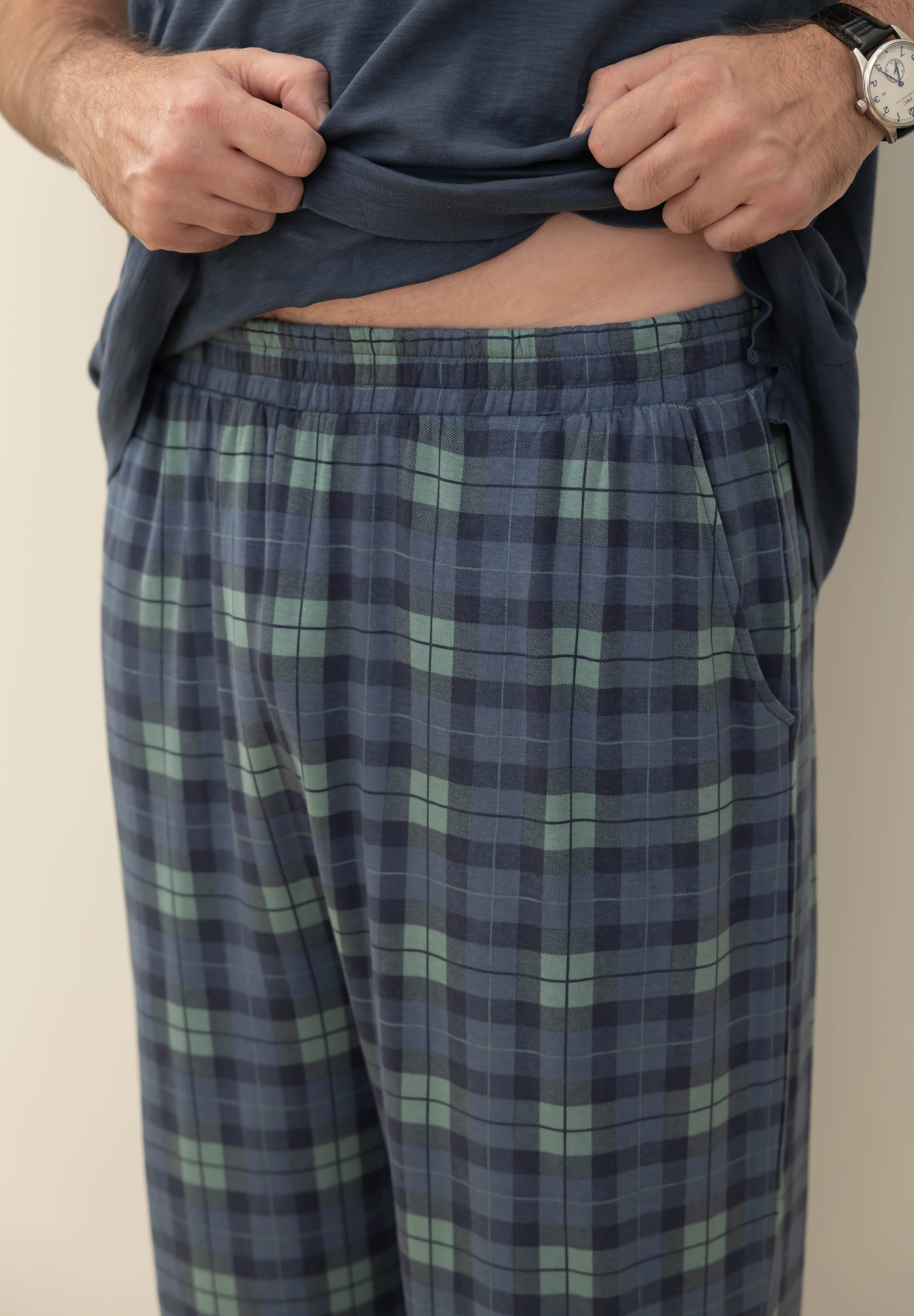 Unisex Friday Straight Leg Pant in Navy Plaid