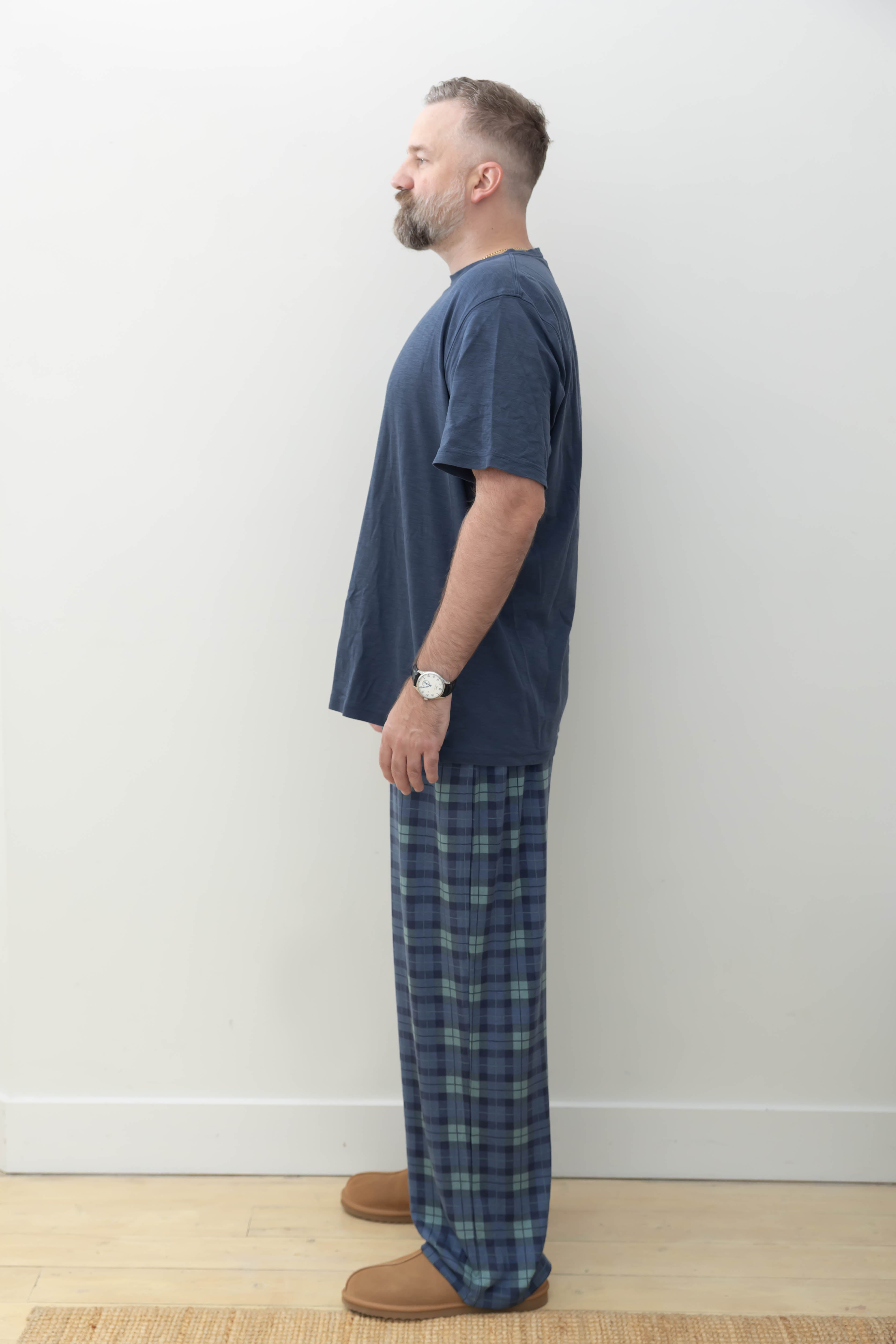 Unisex Friday Straight Leg Pant in Navy Plaid