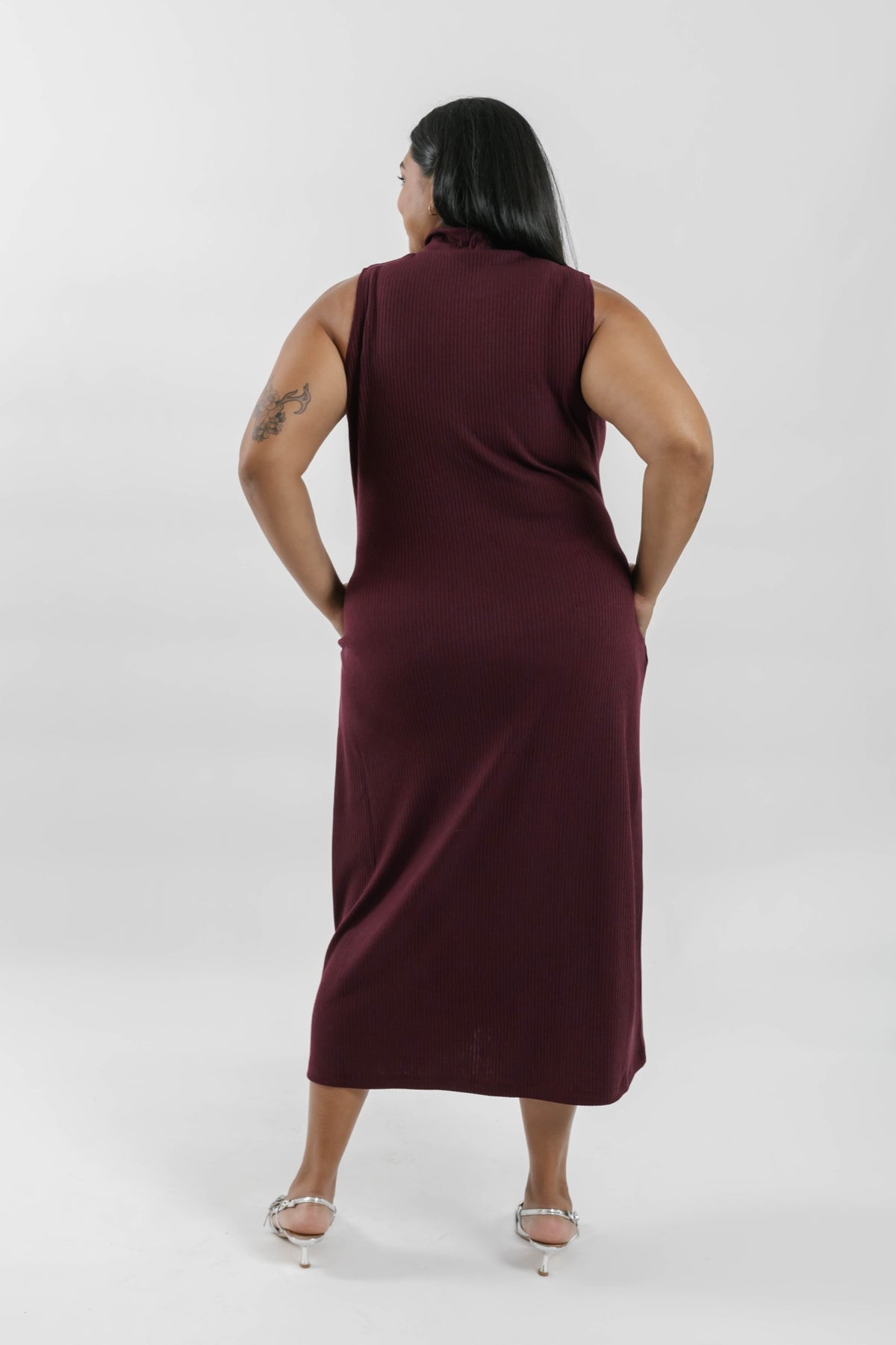 Gabriela Rib Dress in Mulberry