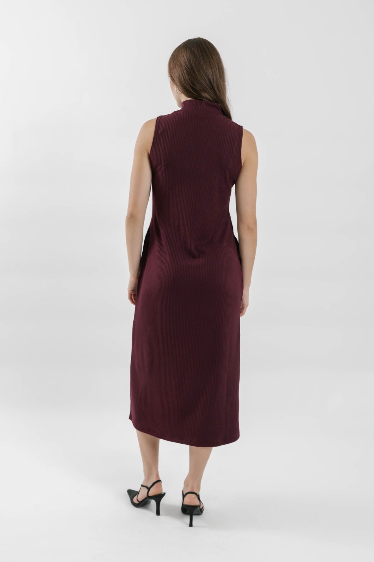Gabriela Rib Dress in Mulberry