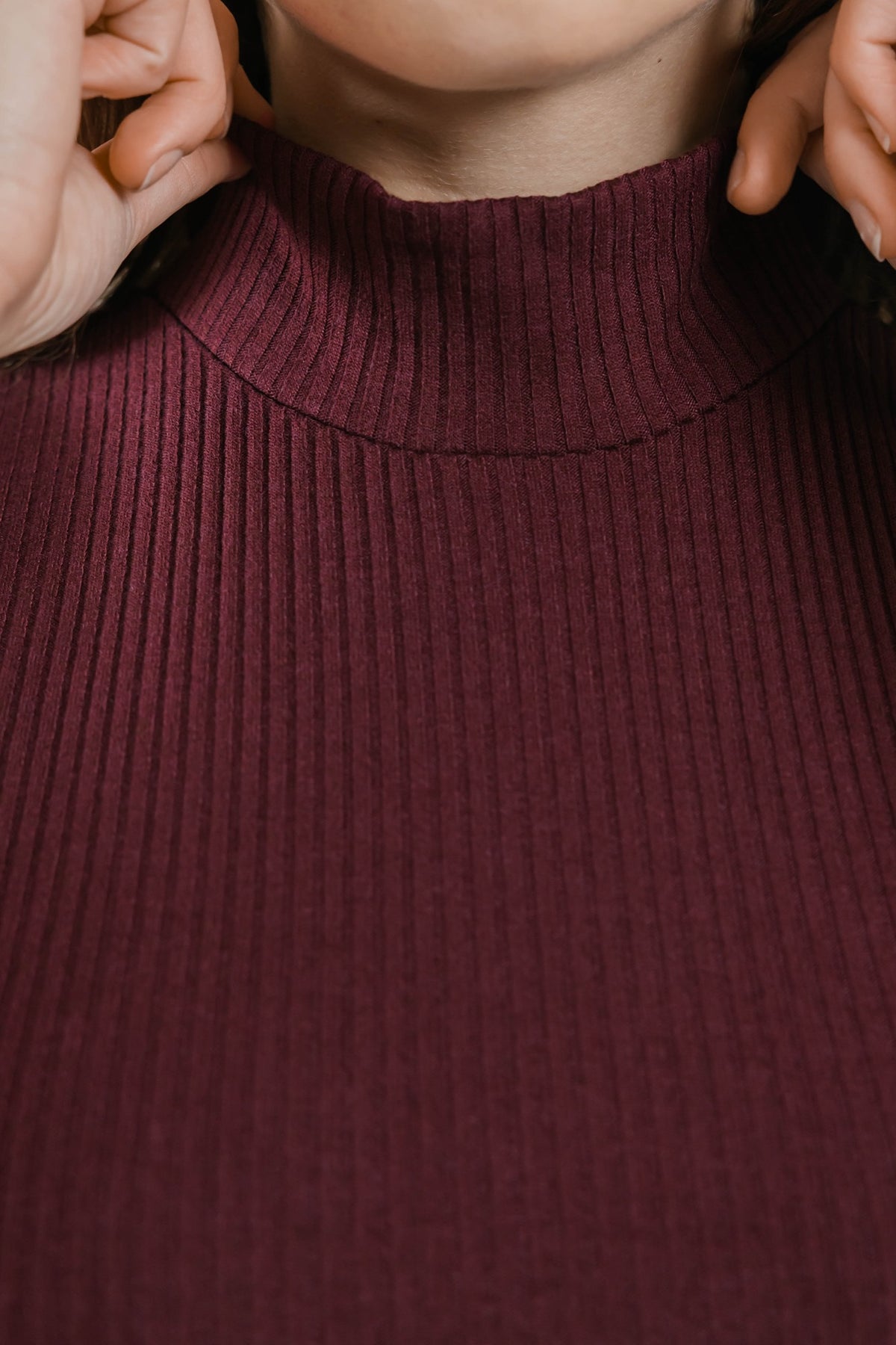 Gabriela Rib Dress in Mulberry
