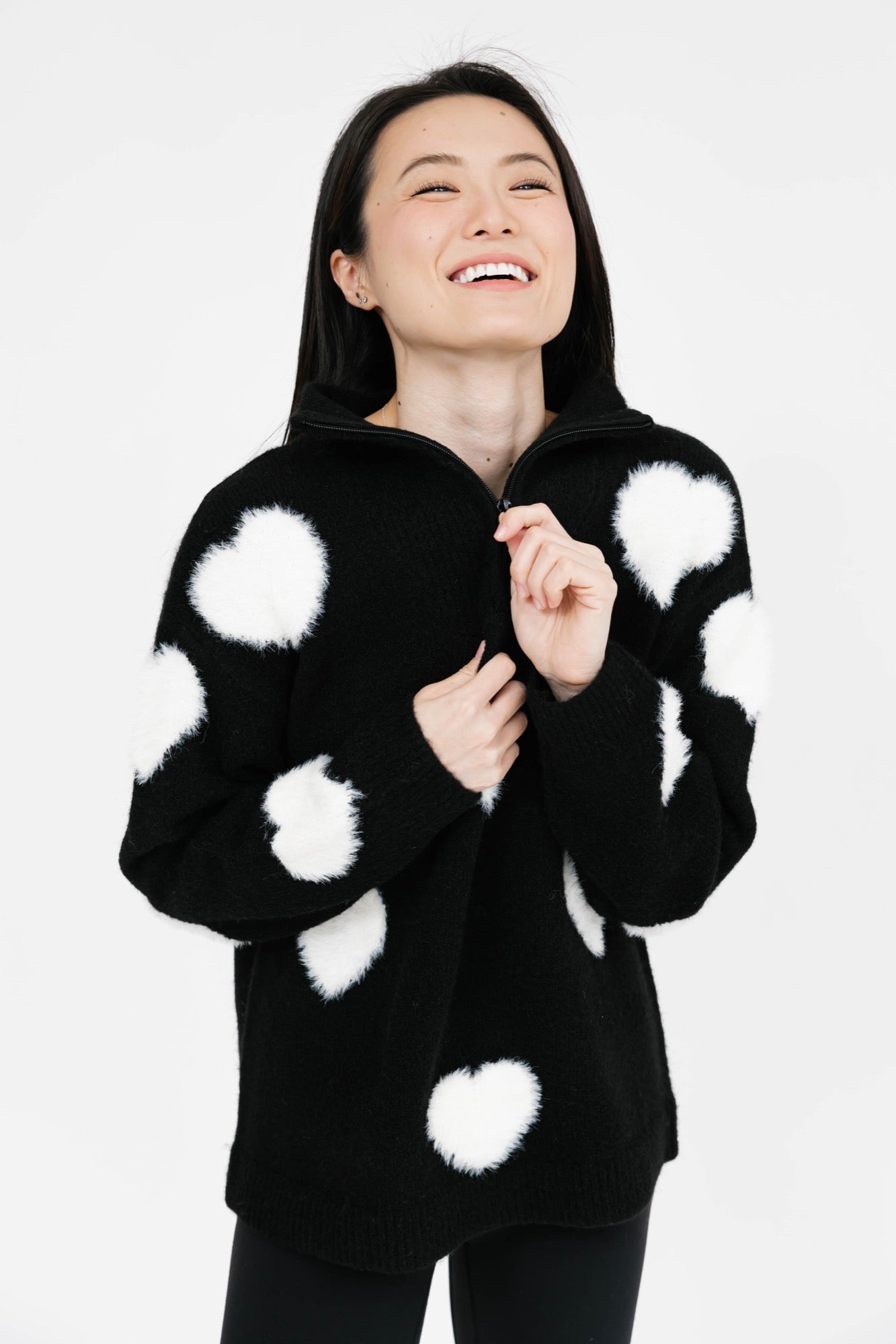 Galentine’s Sweater in Black/Ivory