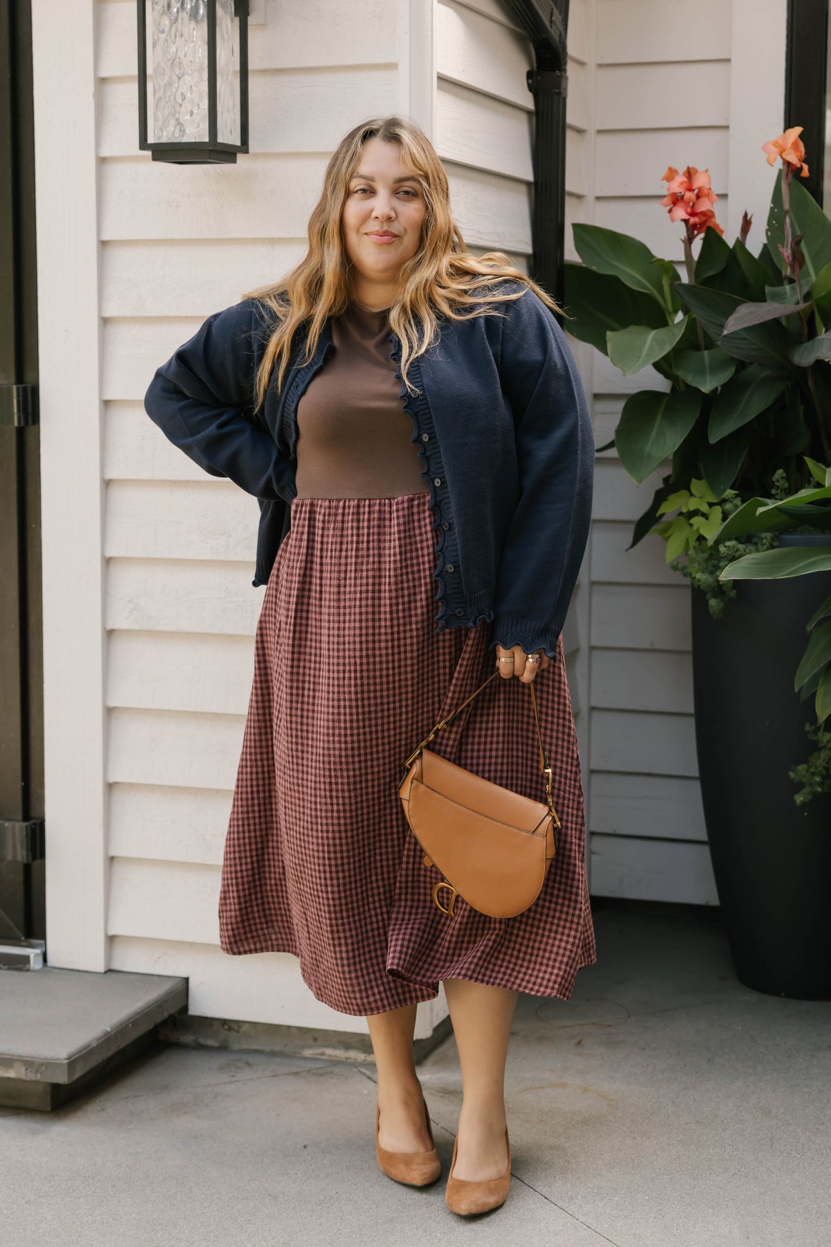 Gingham Andie Dress in Plum