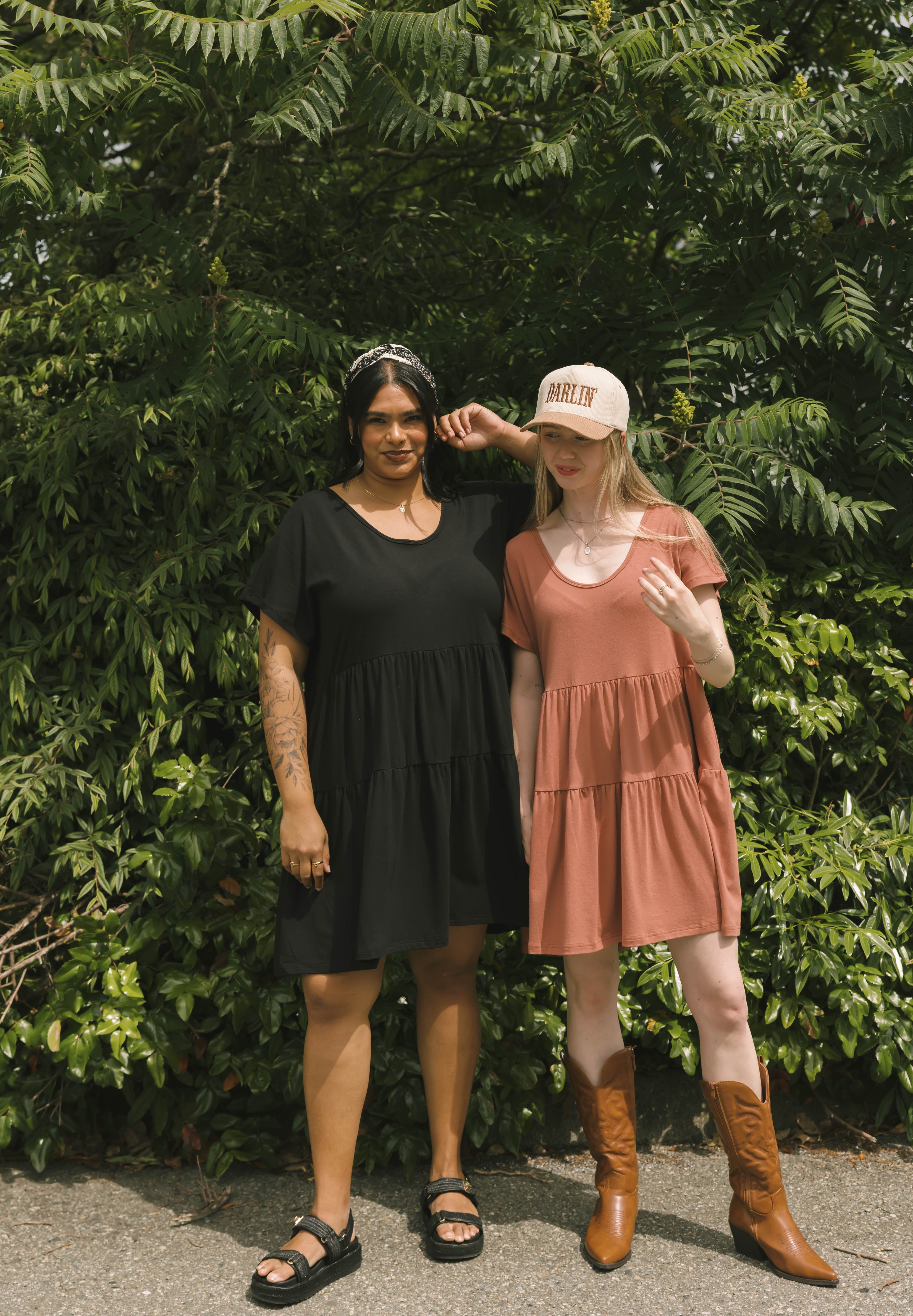 Gia Mini Dress in Midnight Black