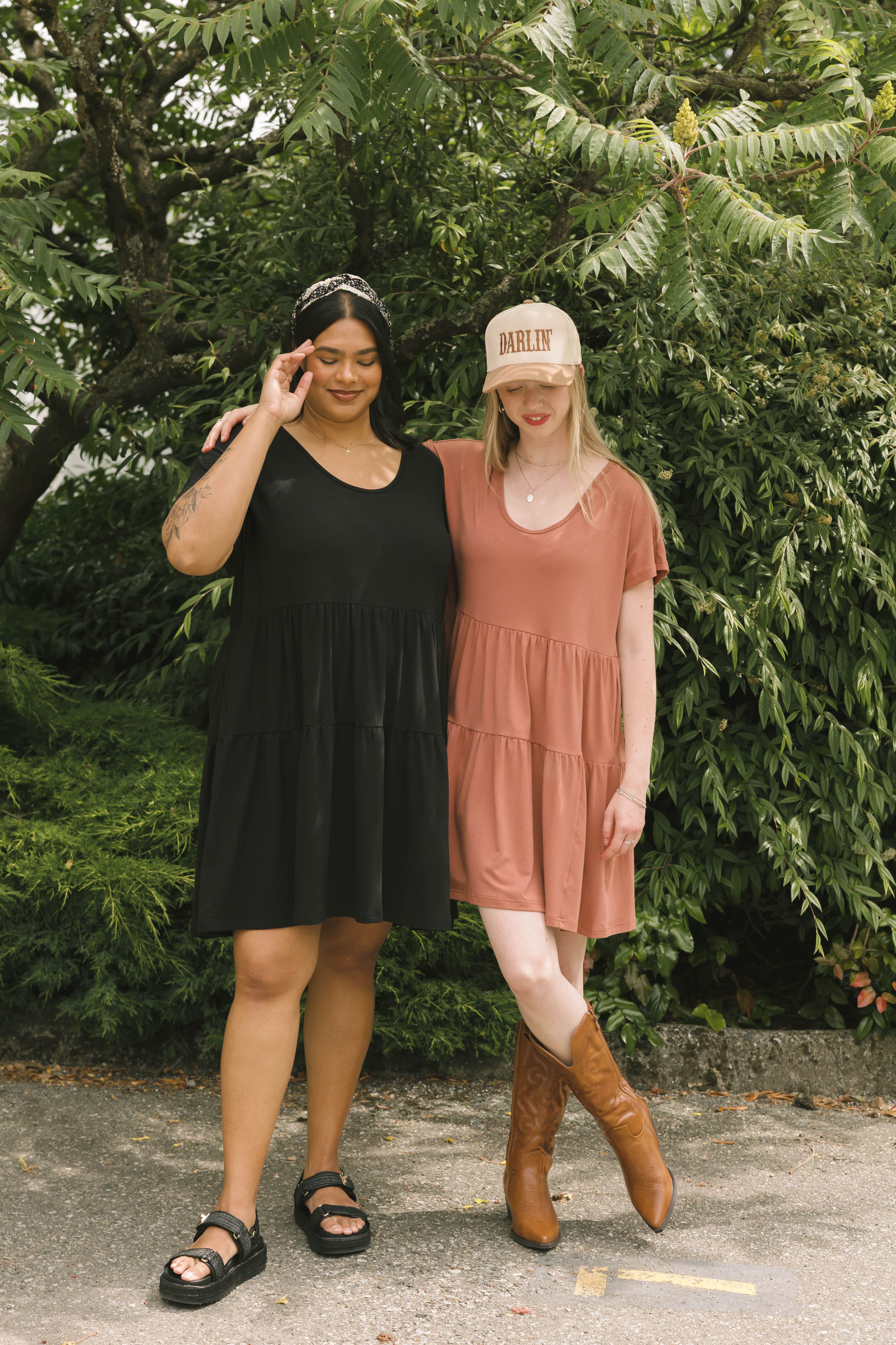 Gia Mini Dress in Brown Brick