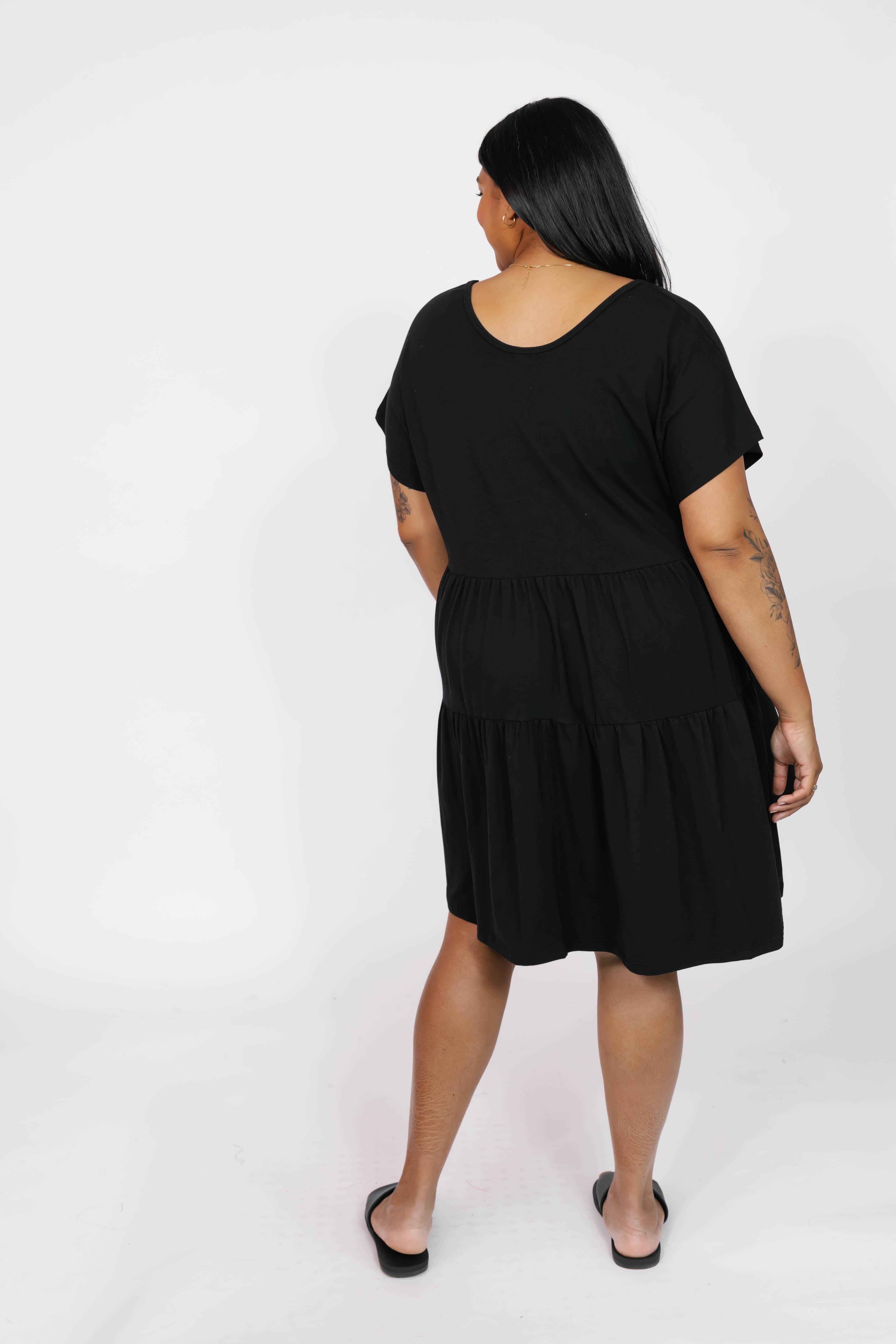 Gia Mini Dress in Midnight Black