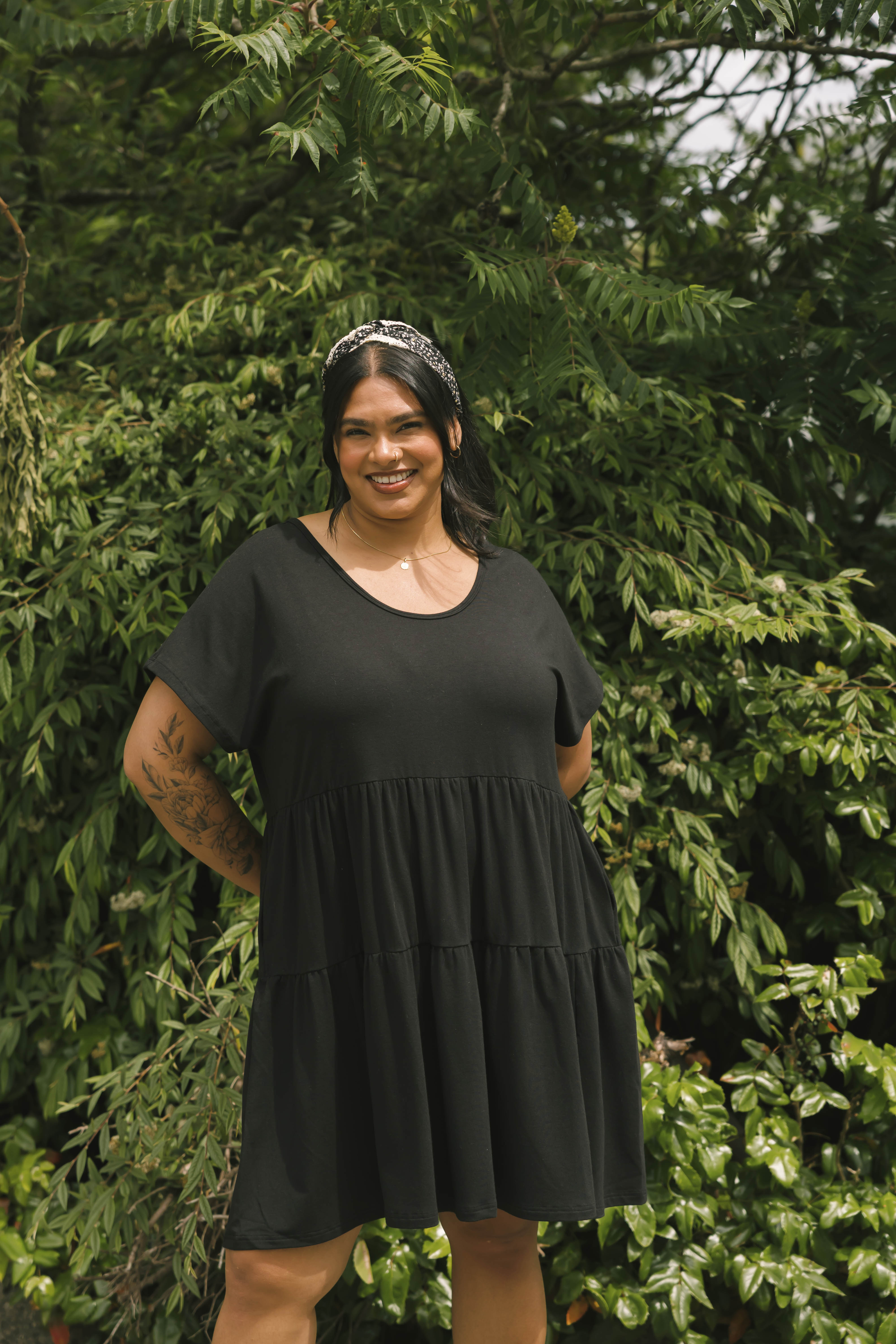 Gia Mini Dress in Midnight Black