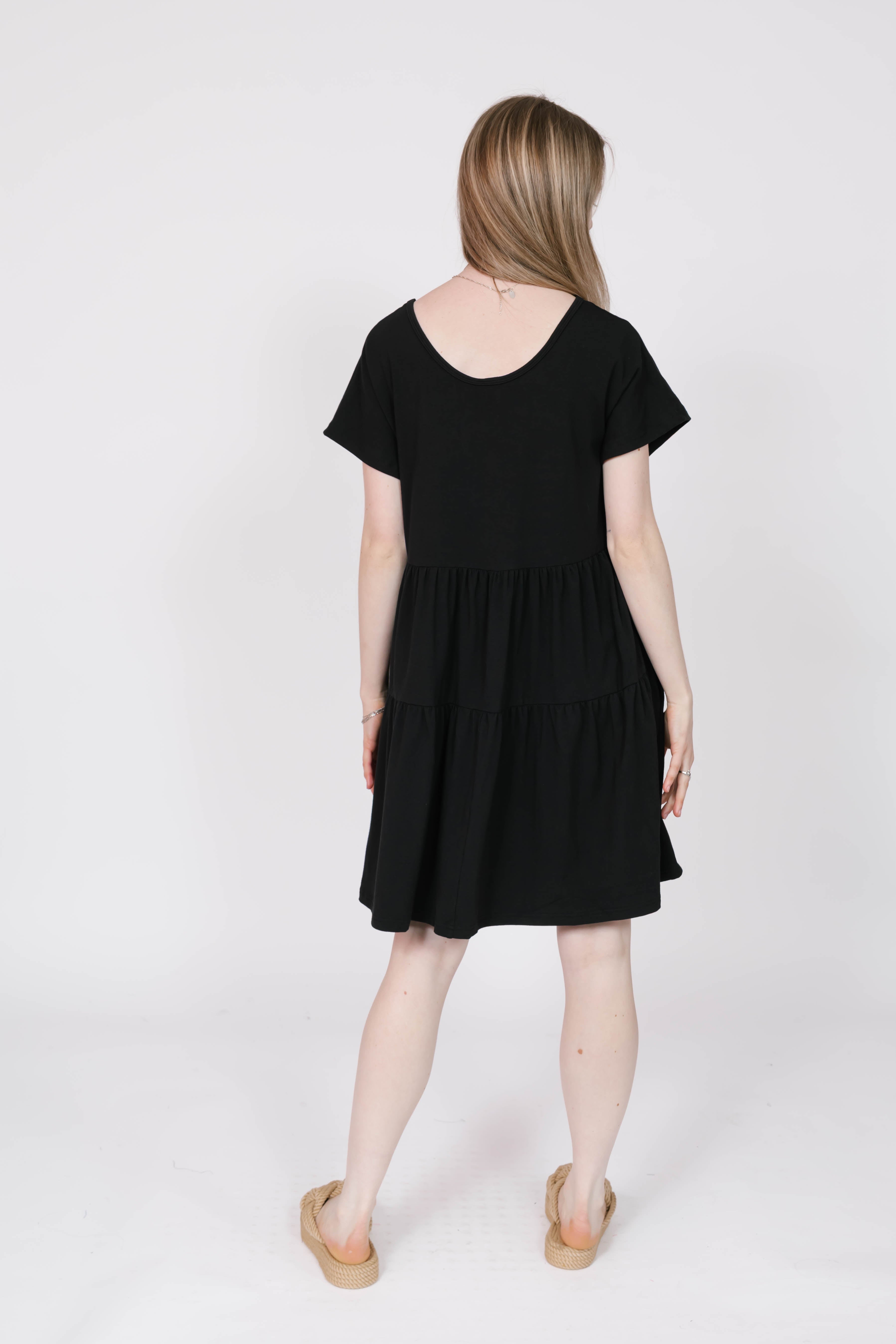 Gia Mini Dress in Midnight Black