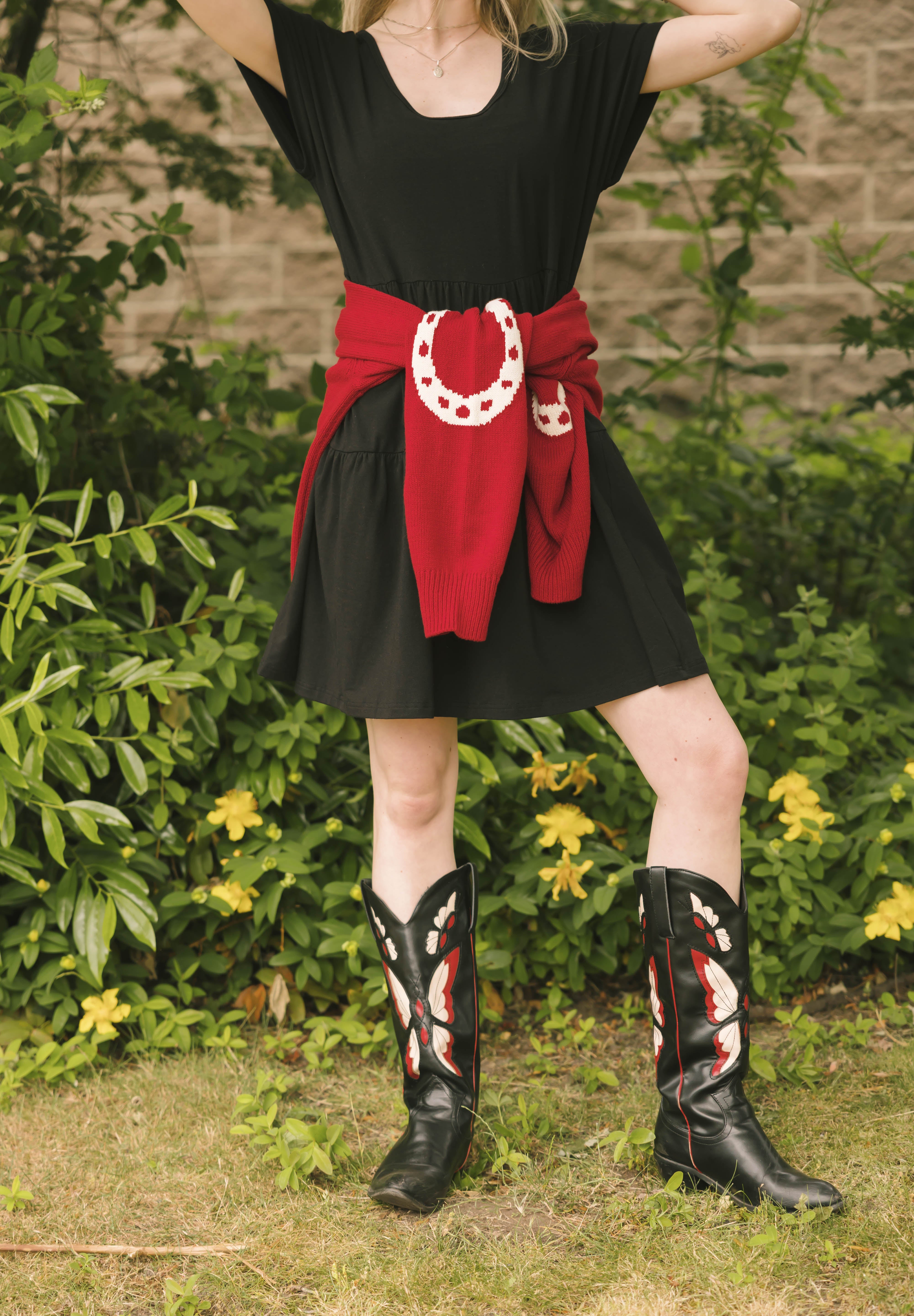 Gia Mini Dress in Midnight Black