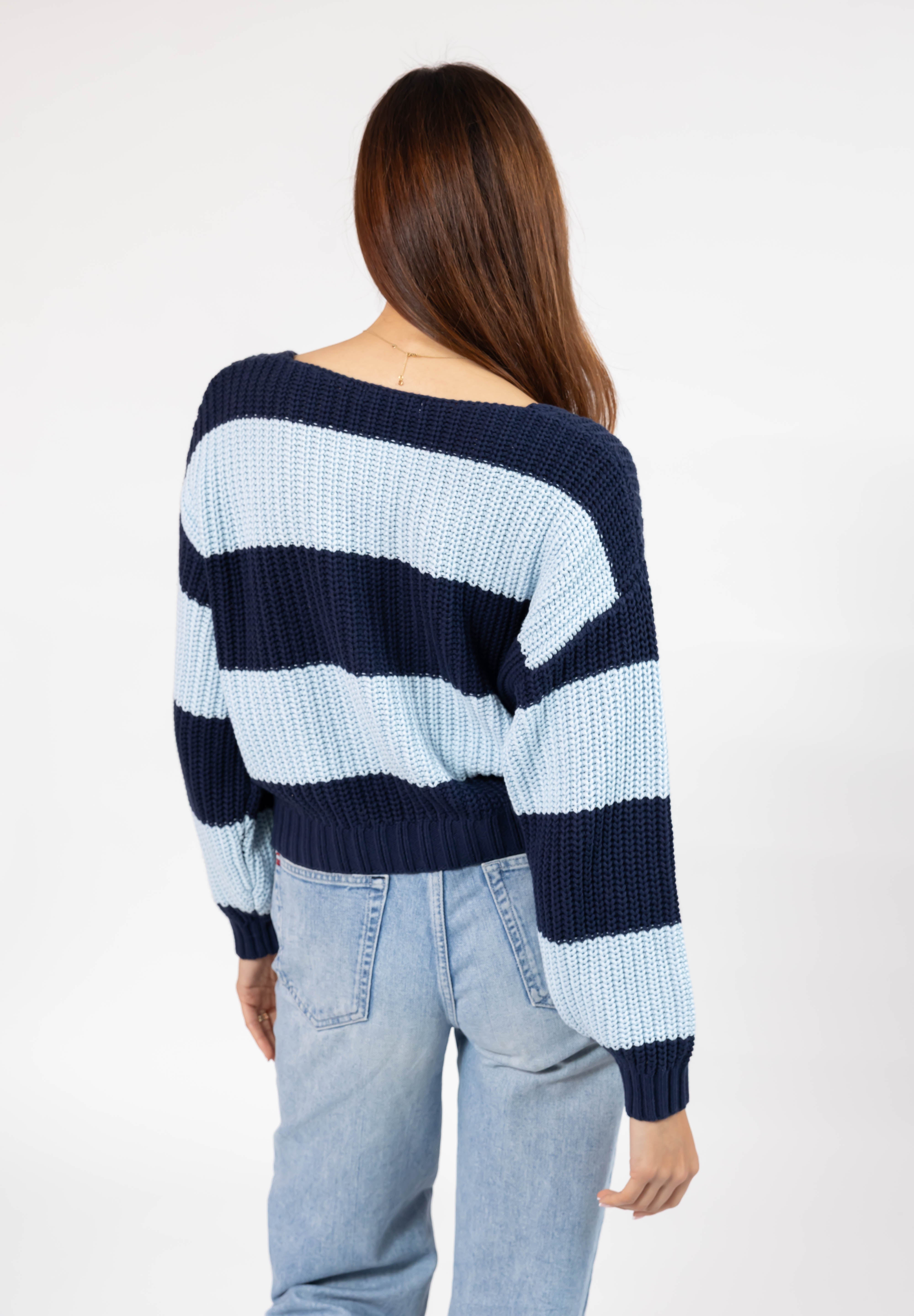 Gracie Cardigan in Blue Stripes