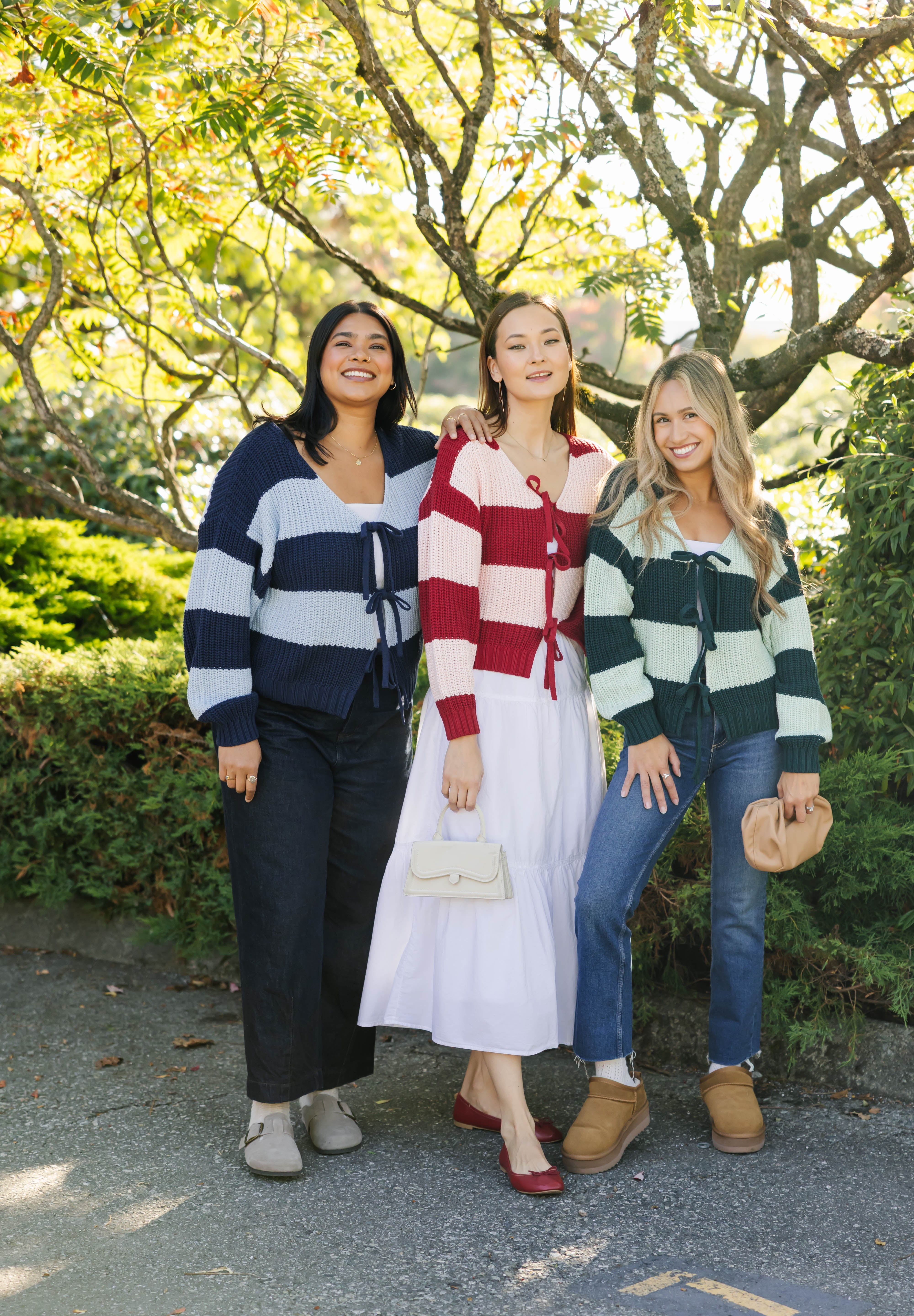 Gracie Cardigan in Blue Stripes