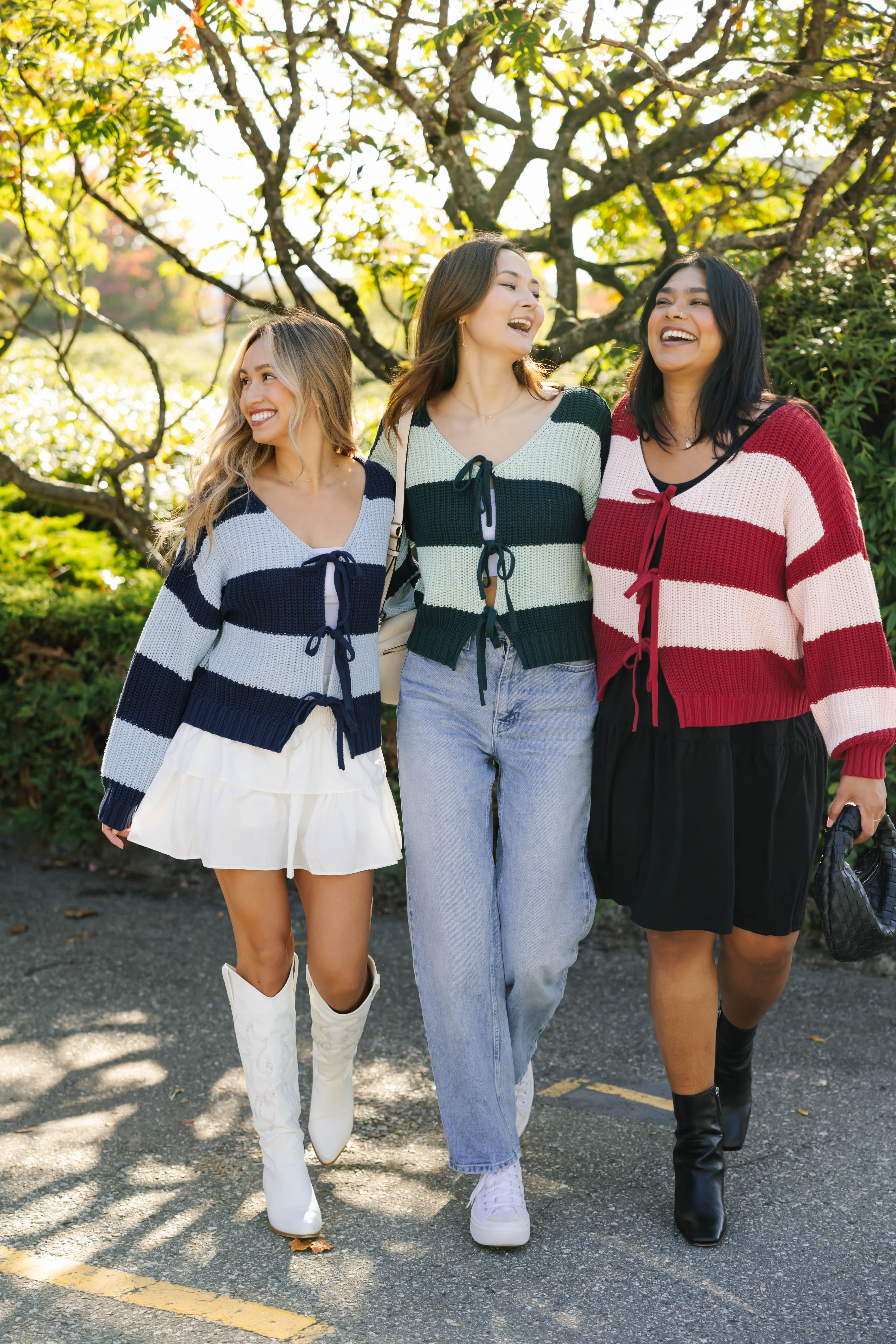 Gracie Cardigan in Green Stripes