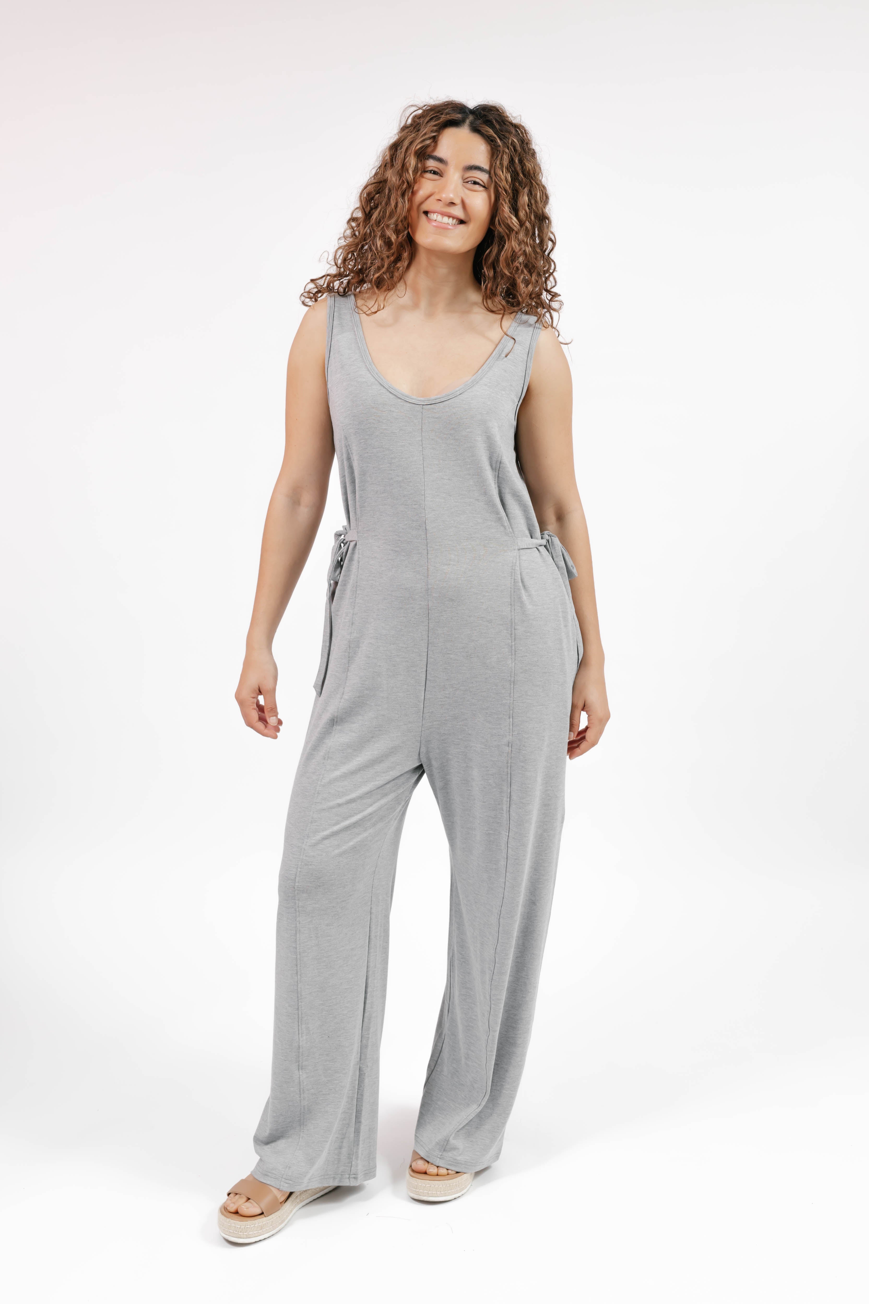 Cara Wide Leg Romper in Heather Grey – Smash Tess