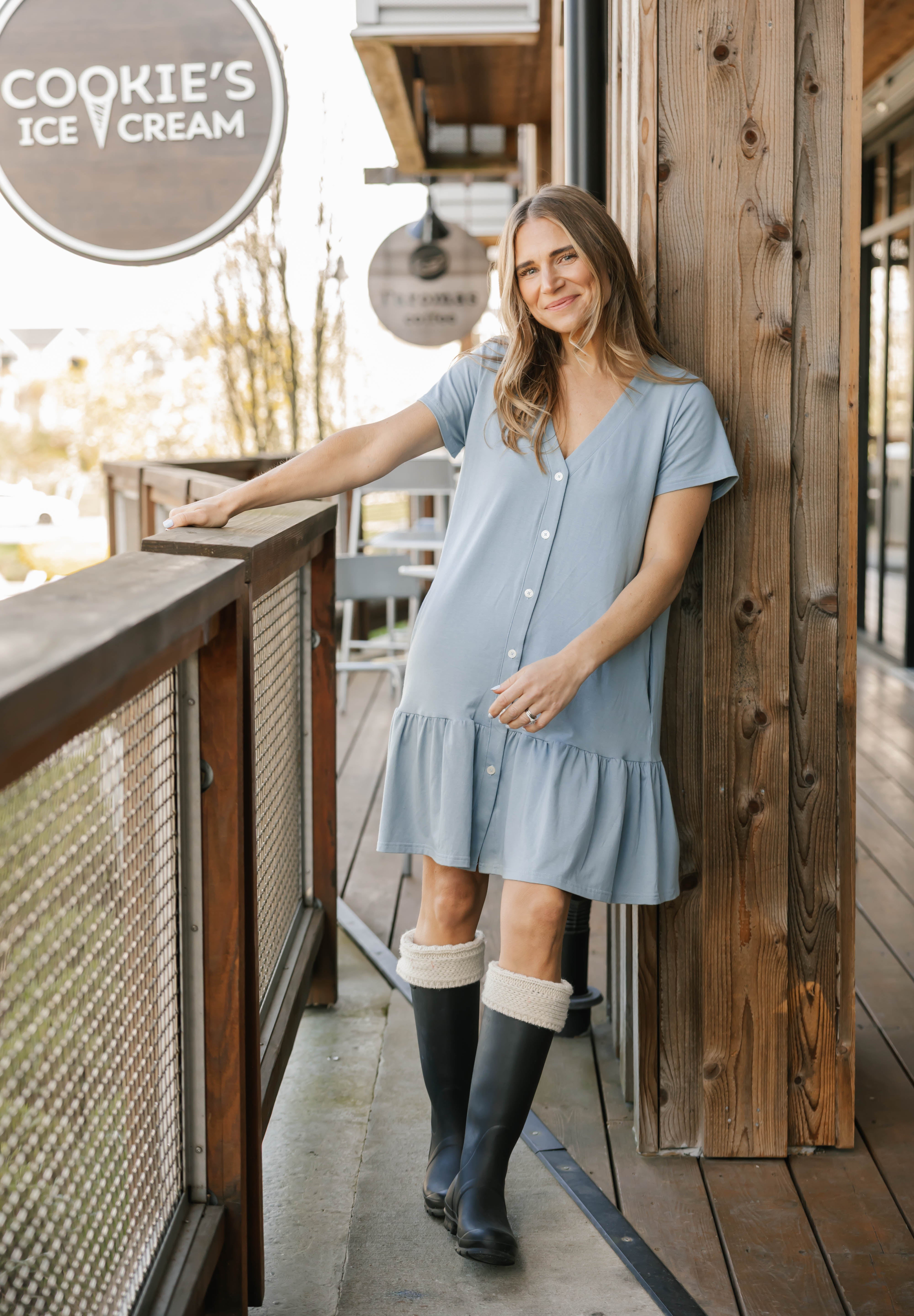 mini dusty blue dress Hailey Mini Dress in Dusty Blue – Smash + Tess