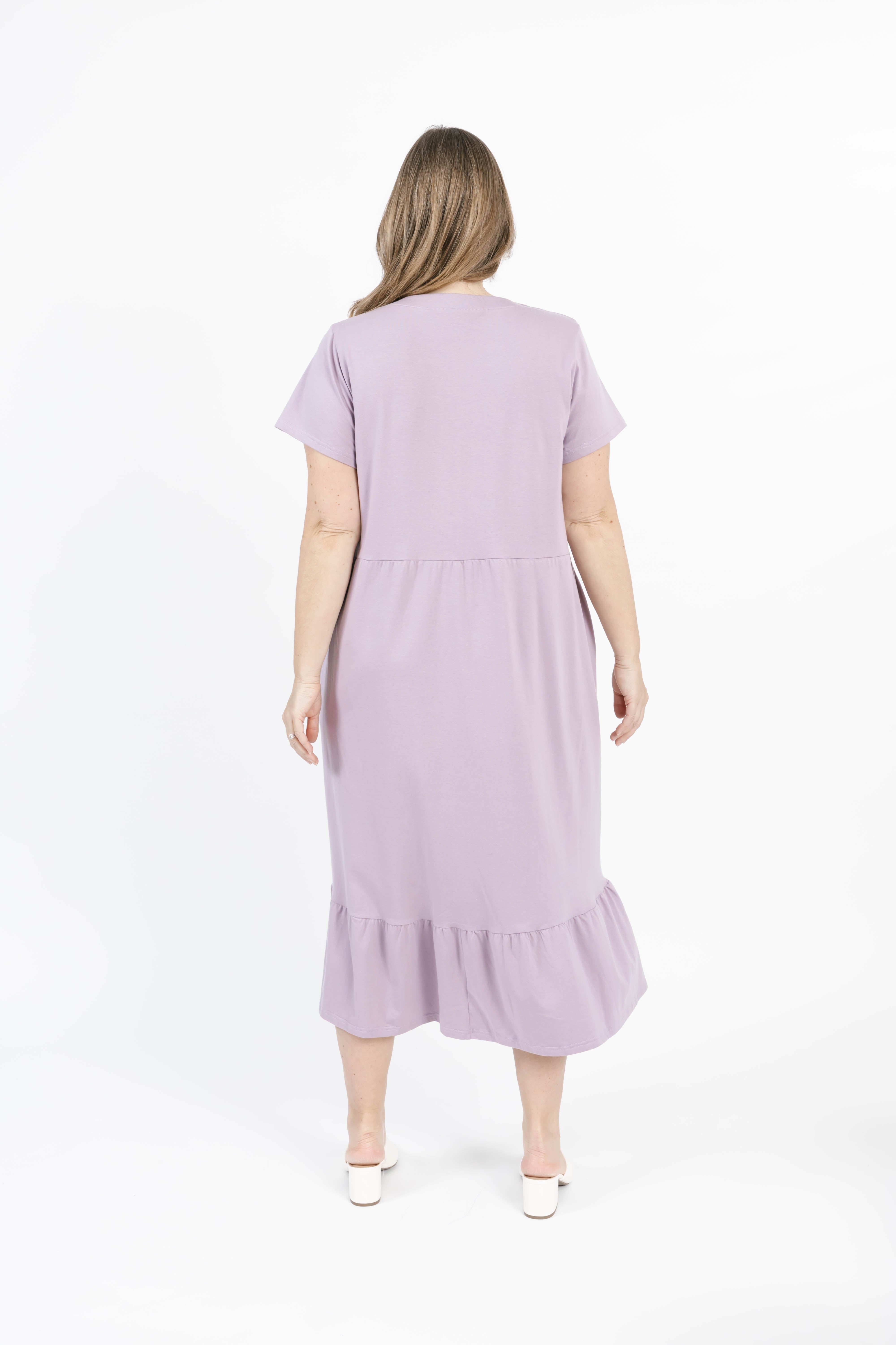 Hailey Midi Dress in Dusty Lilac