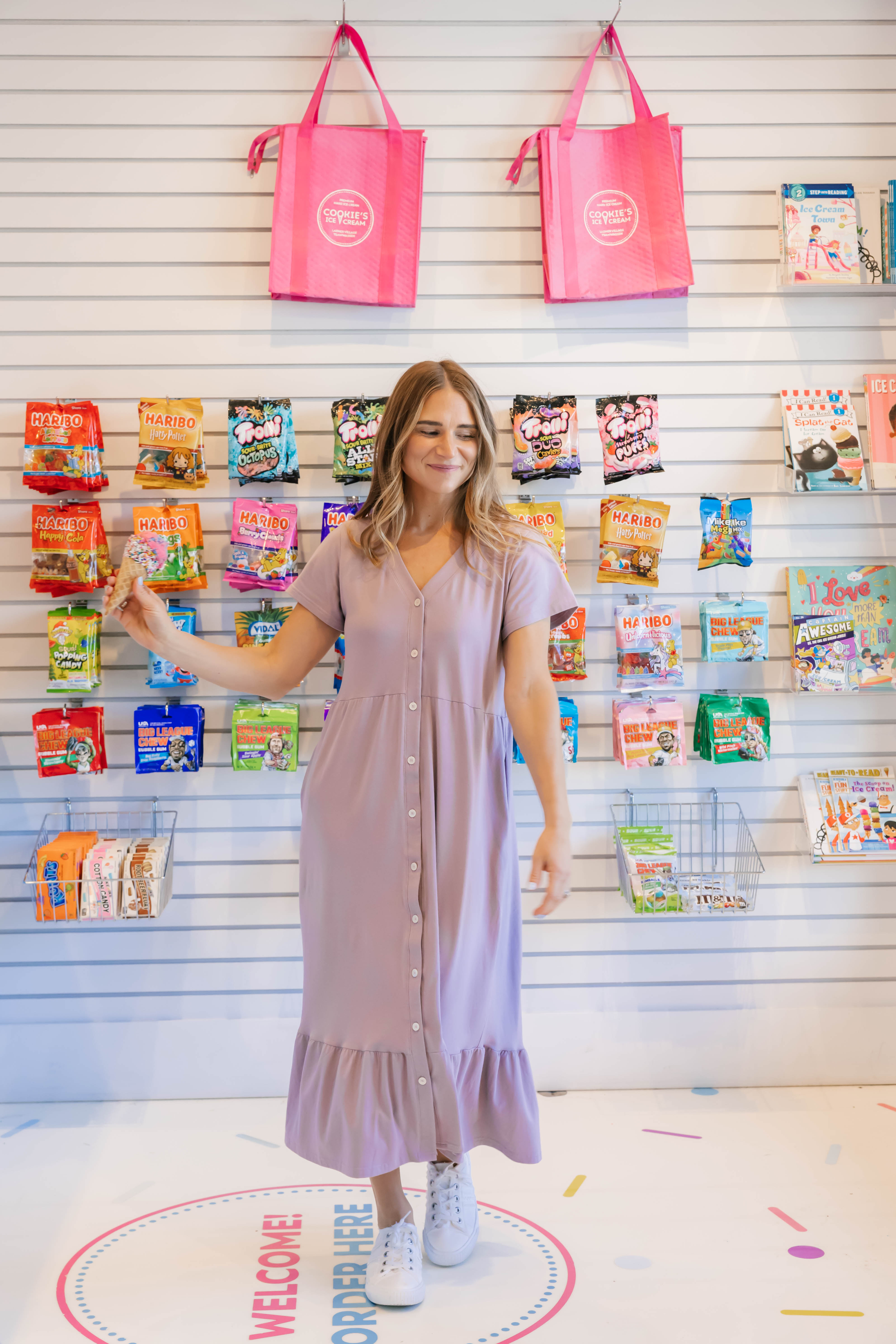 Hailey Midi Dress in Dusty Lilac