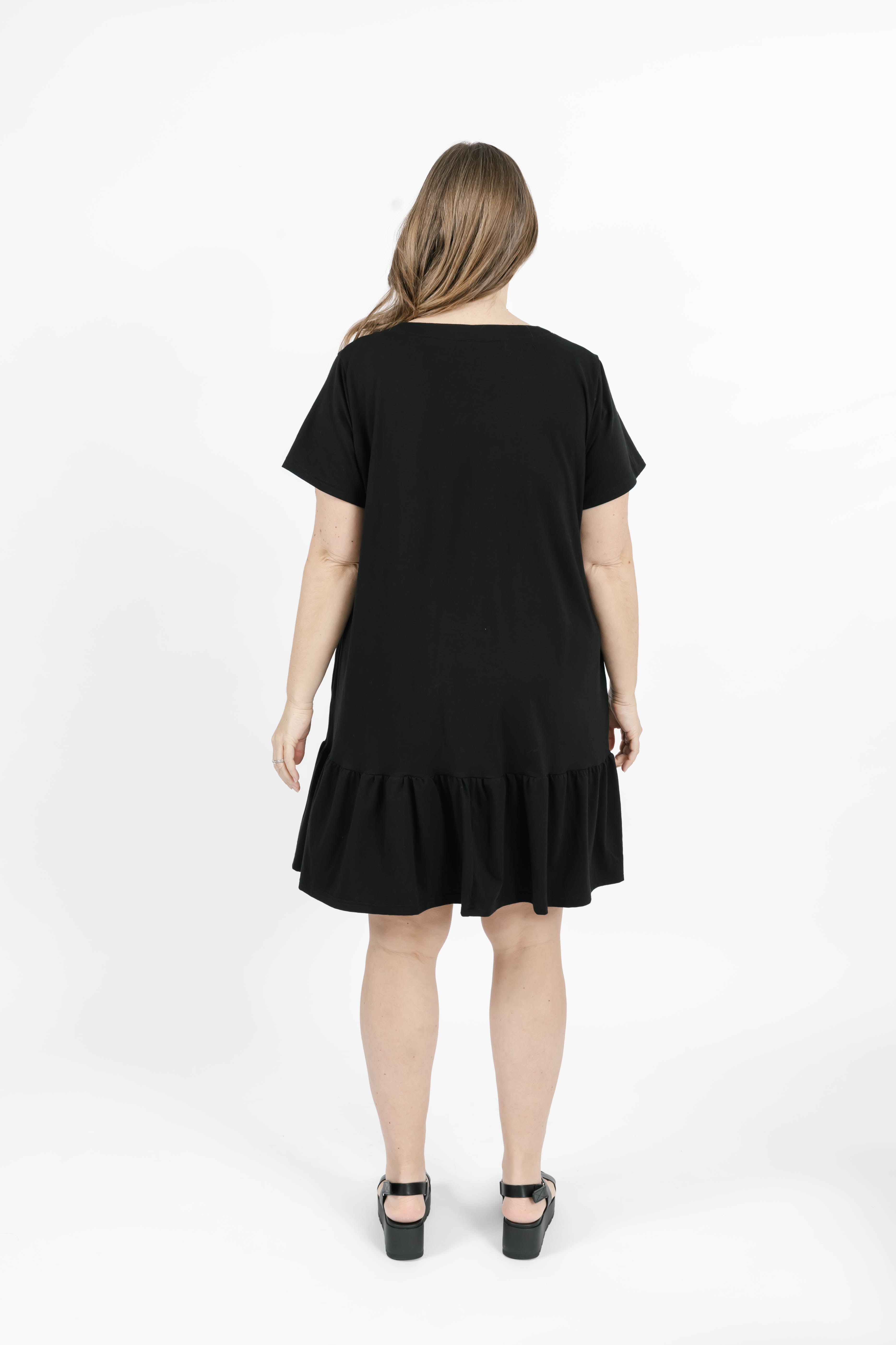 Hailey Mini Dress in Midnight Black