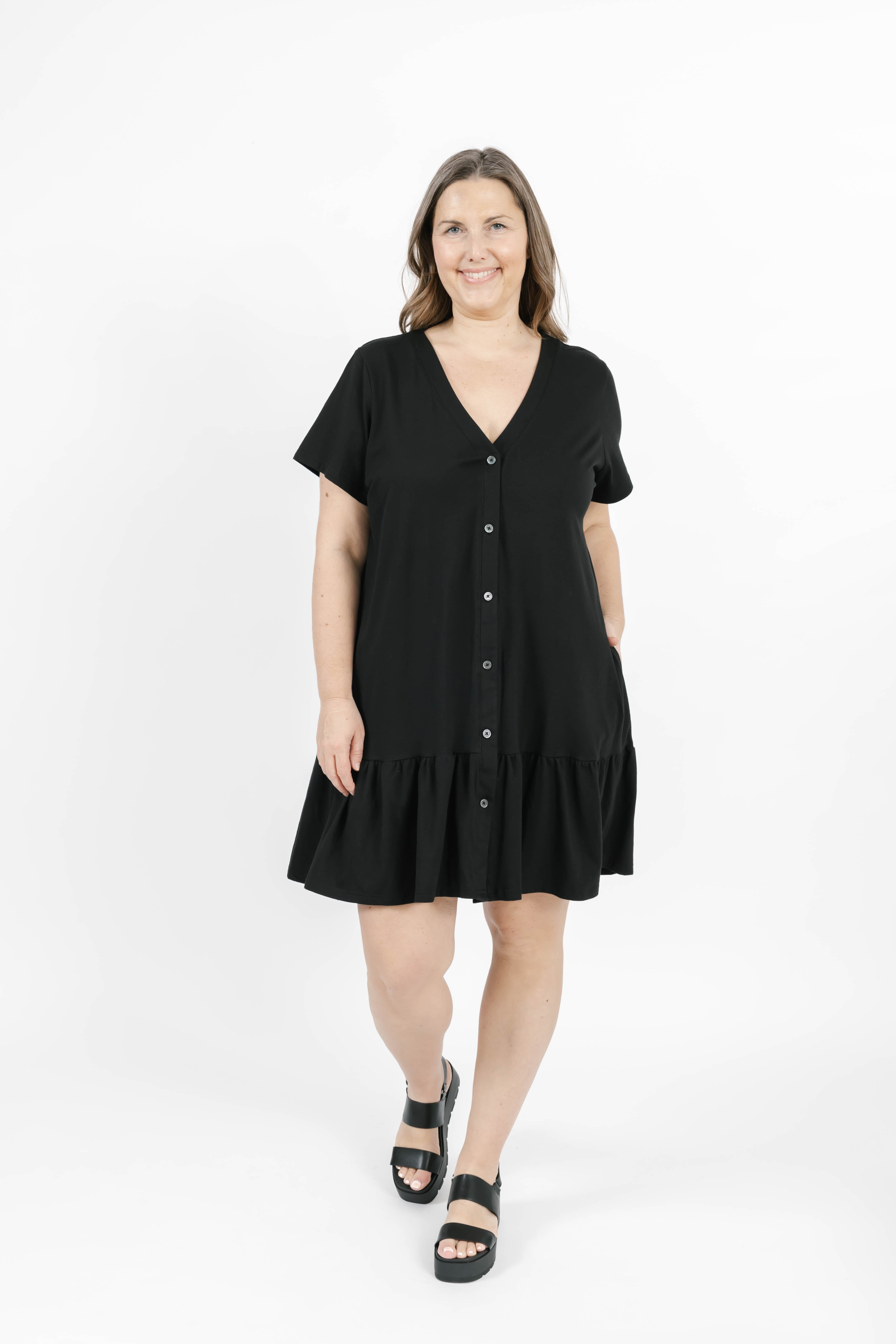Hailey Mini Dress in Midnight Black