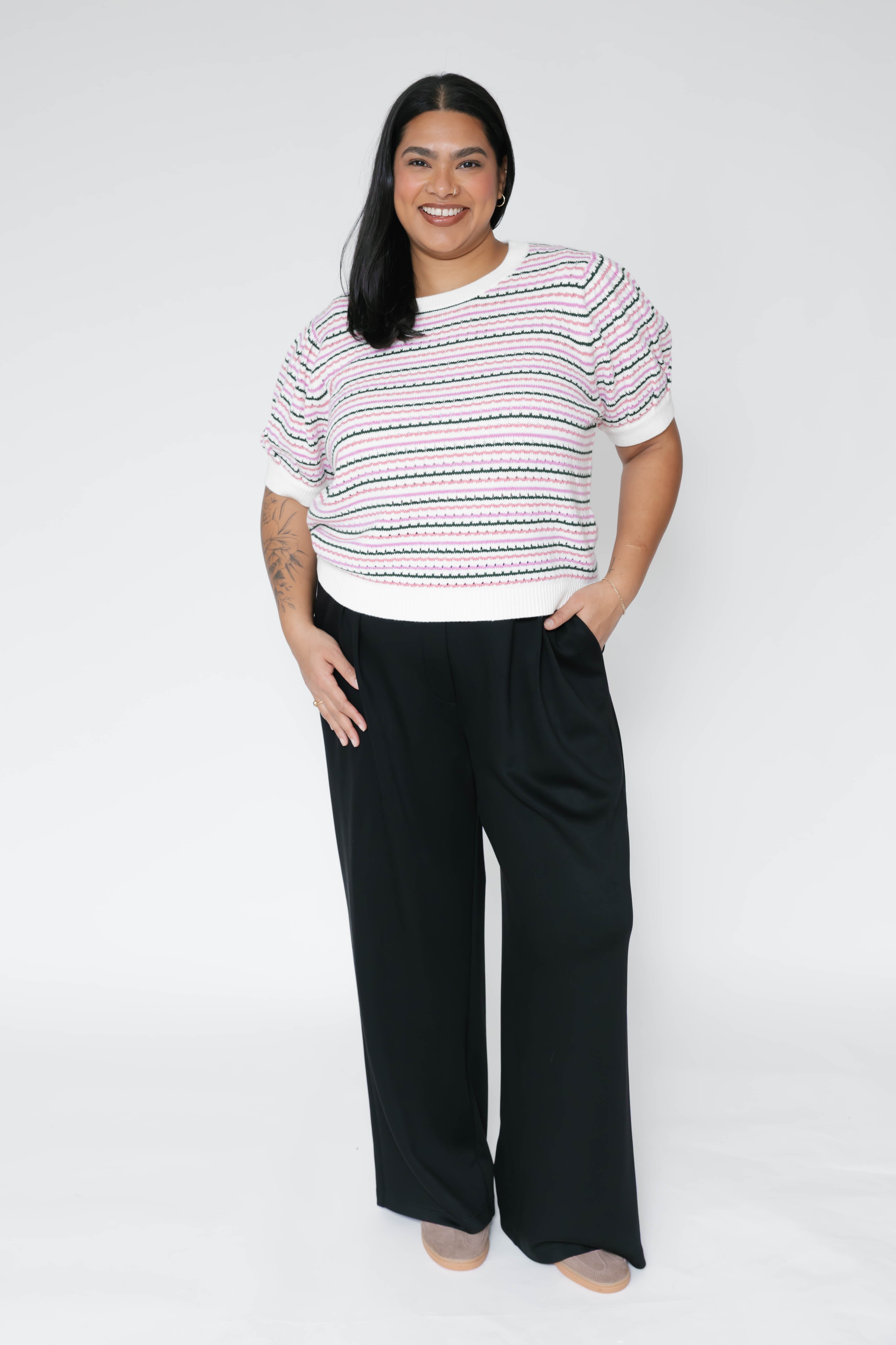 Halle Microscuba Pants in Midnight Black