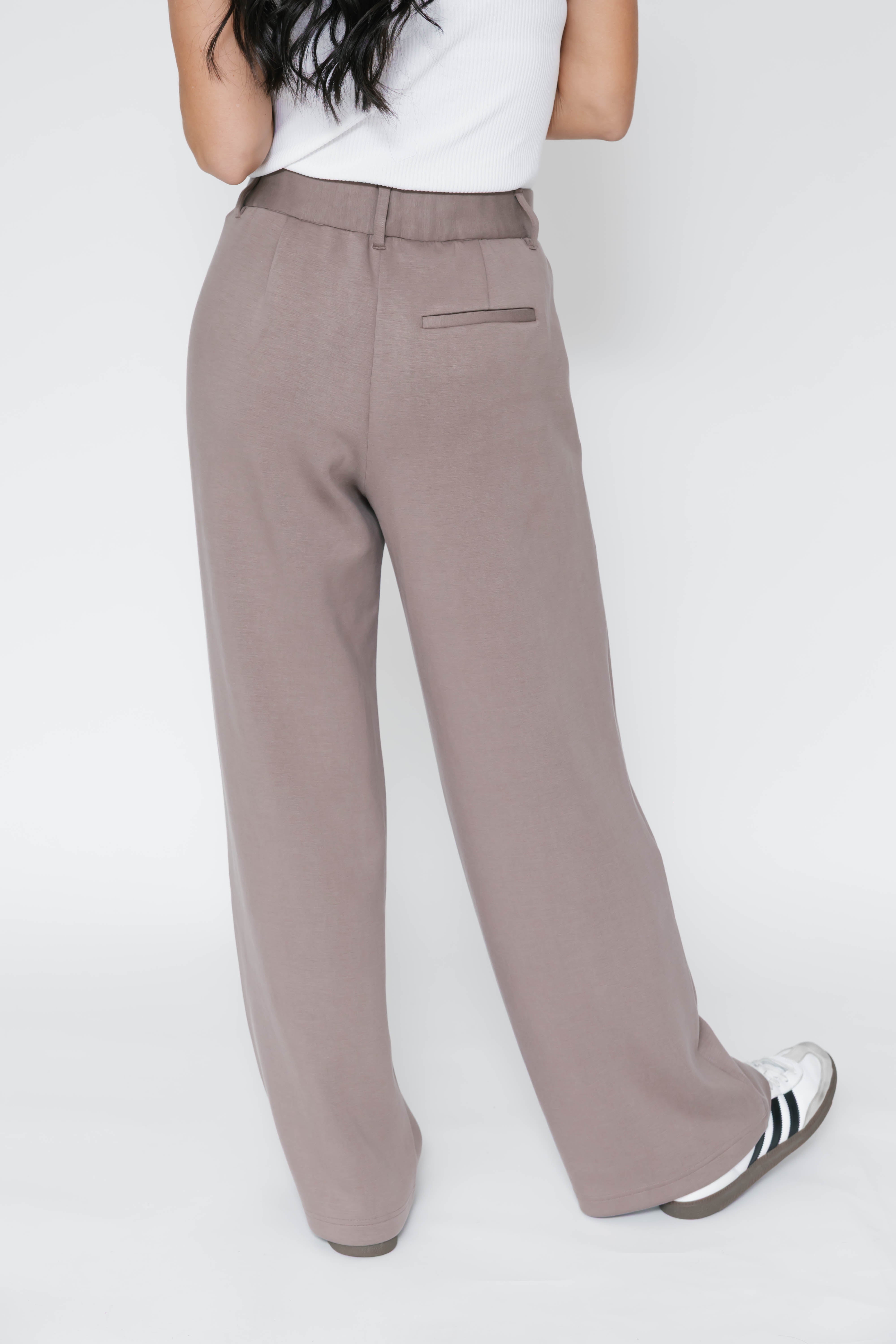 Halle Microscuba Pants in Taupe