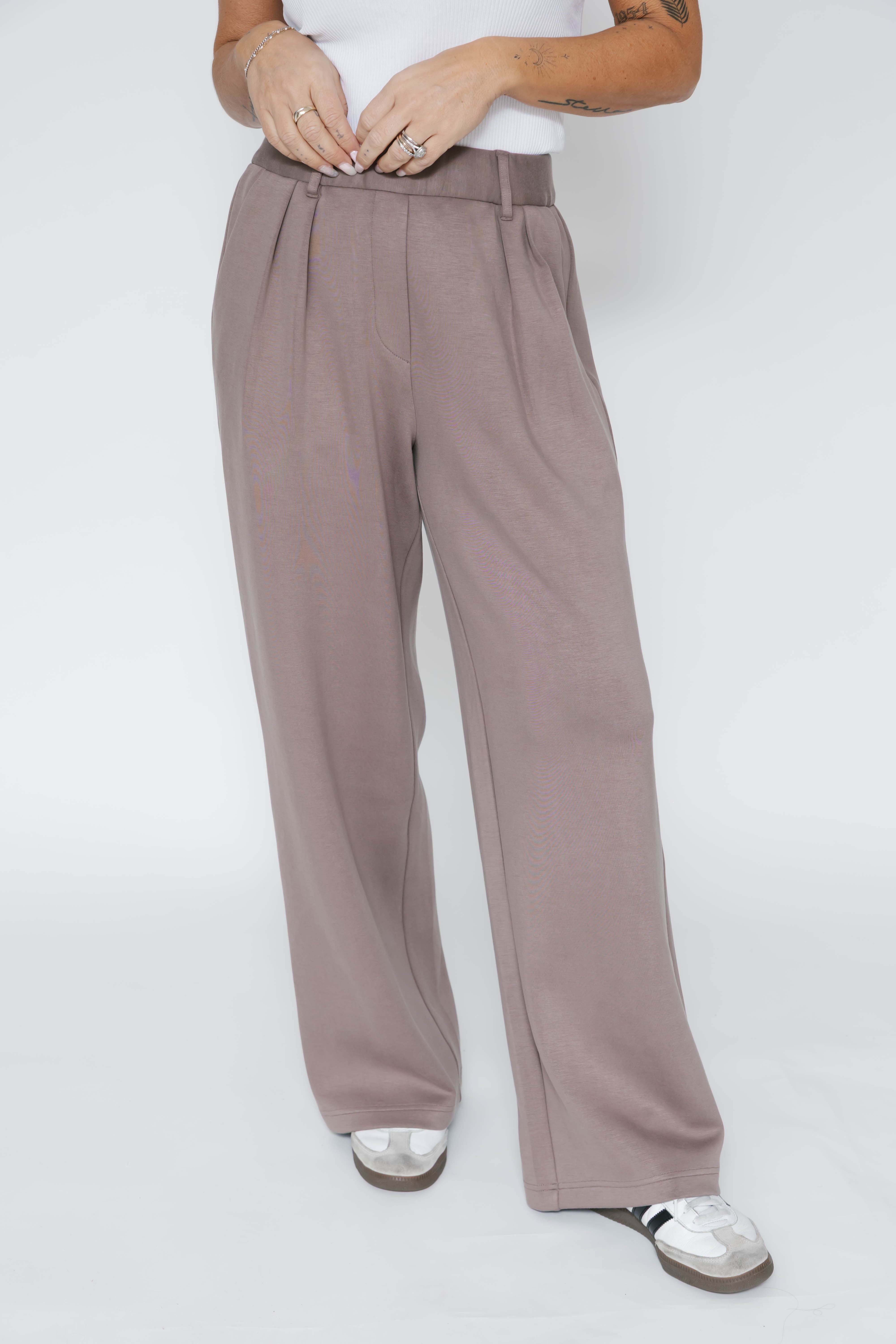 Halle Microscuba Pants in Taupe
