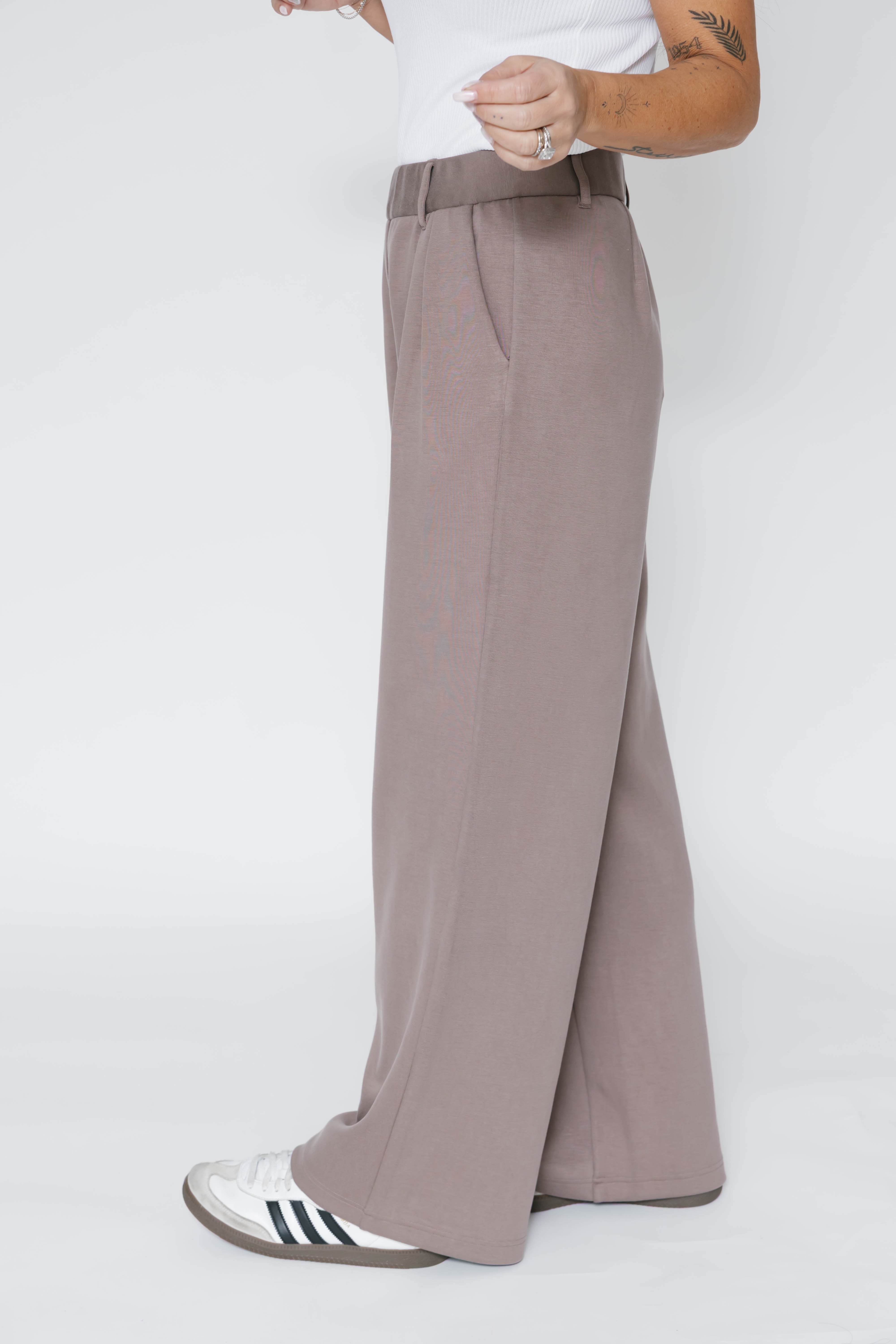 Halle Microscuba Pants in Taupe