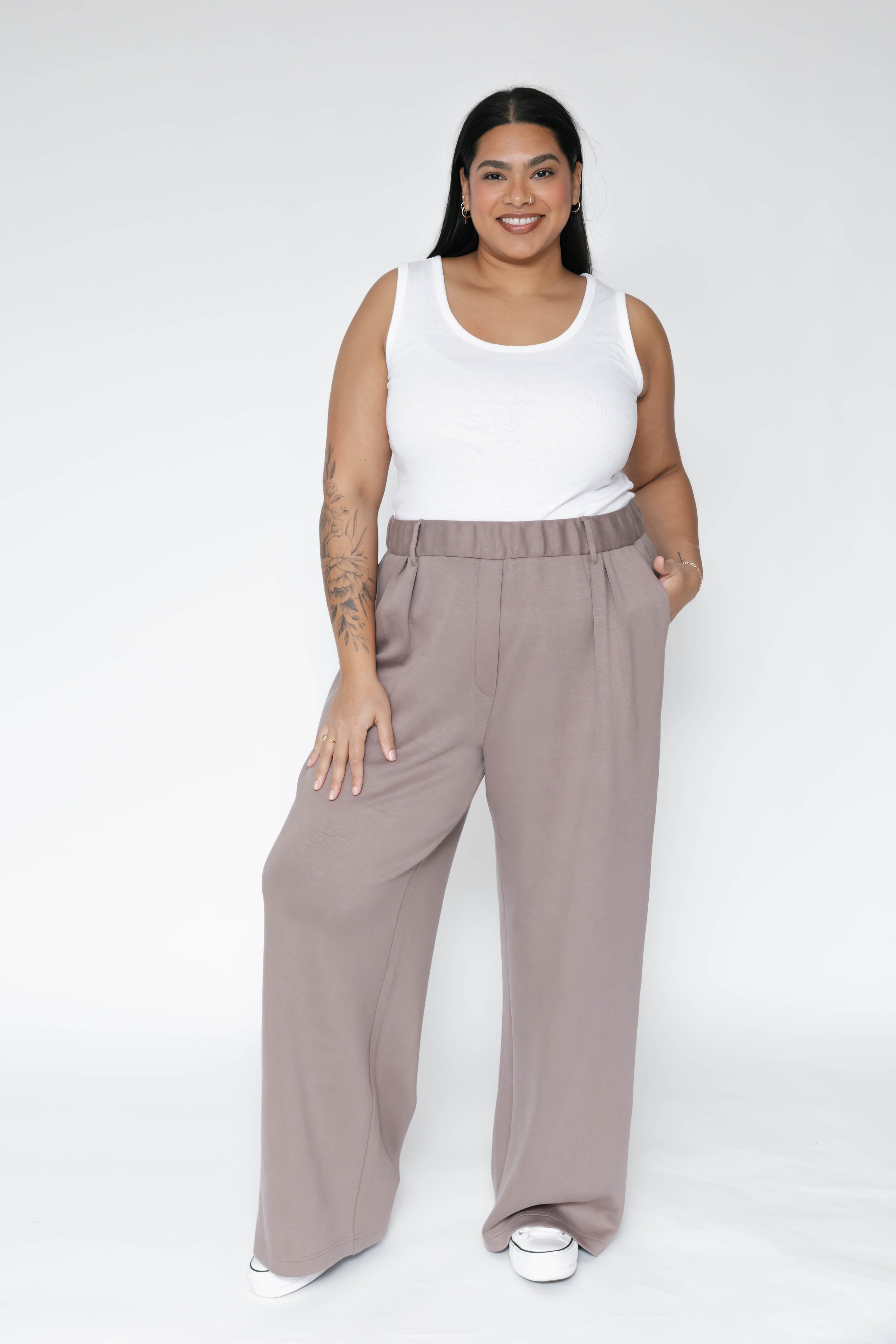 Halle Microscuba Pants in Taupe