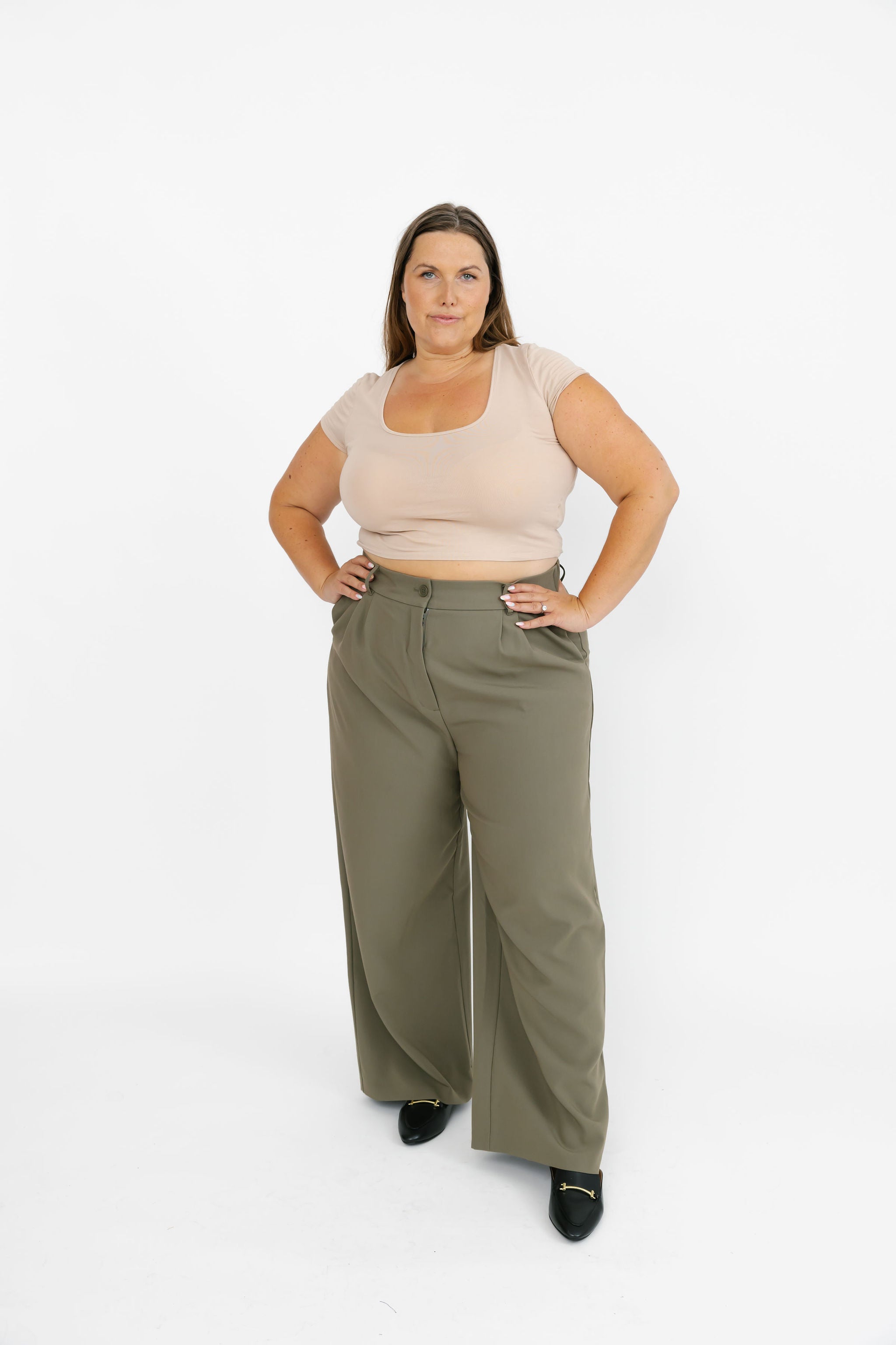 Harper Wide Leg Pant II in Deep Olive