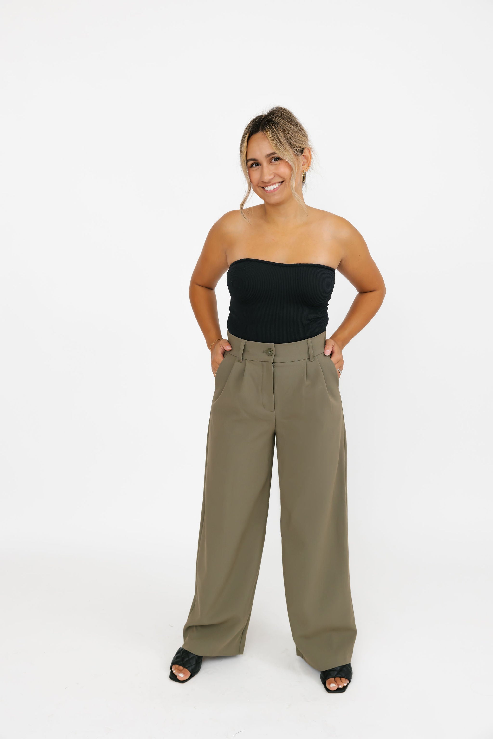 Harper Wide Leg Pant II in Deep Olive