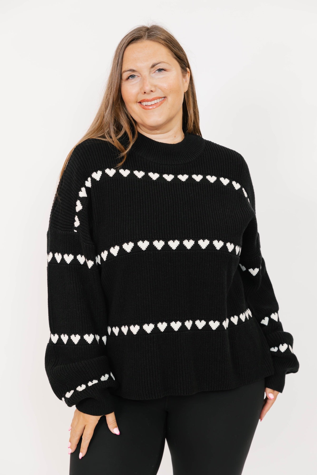 Follow Your Heart Sweater in Black Combo