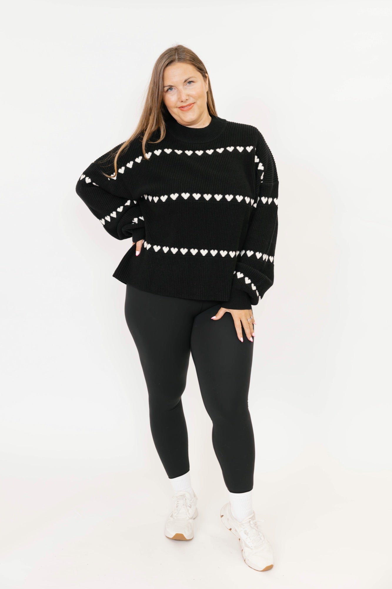 Follow Your Heart Sweater in Black Combo