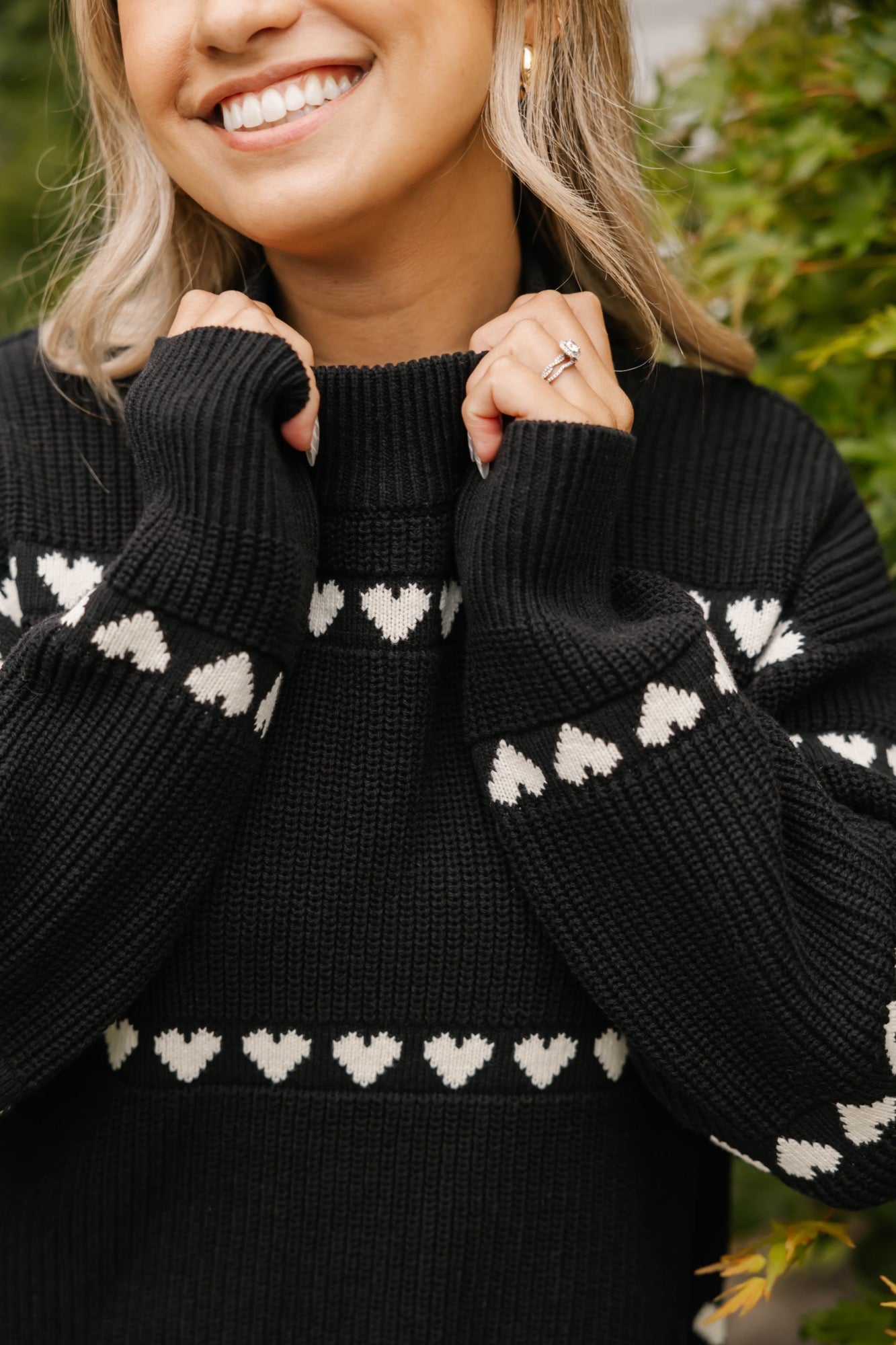 Follow Your Heart Sweater in Black Combo