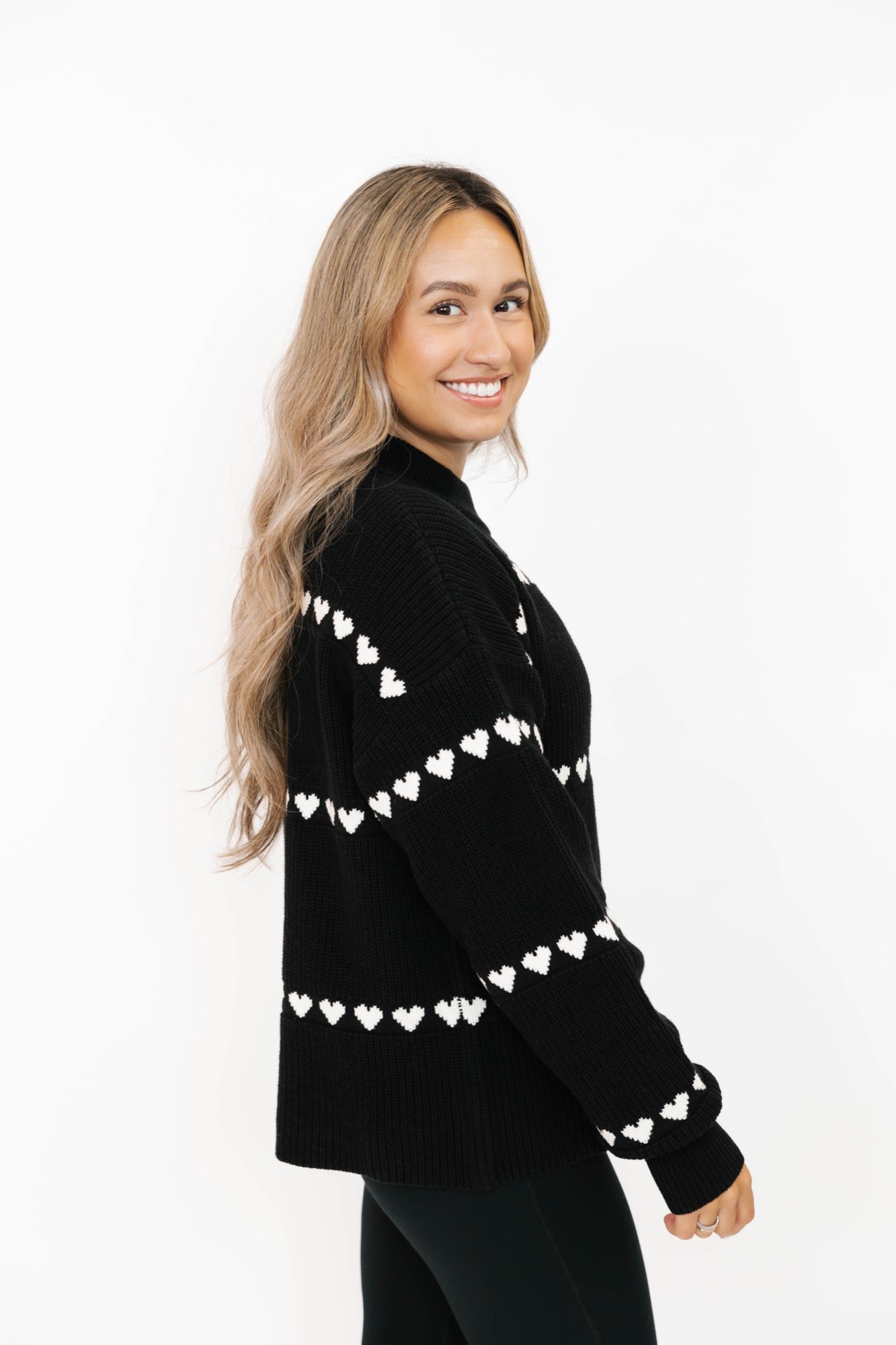 Follow Your Heart Sweater in Black Combo