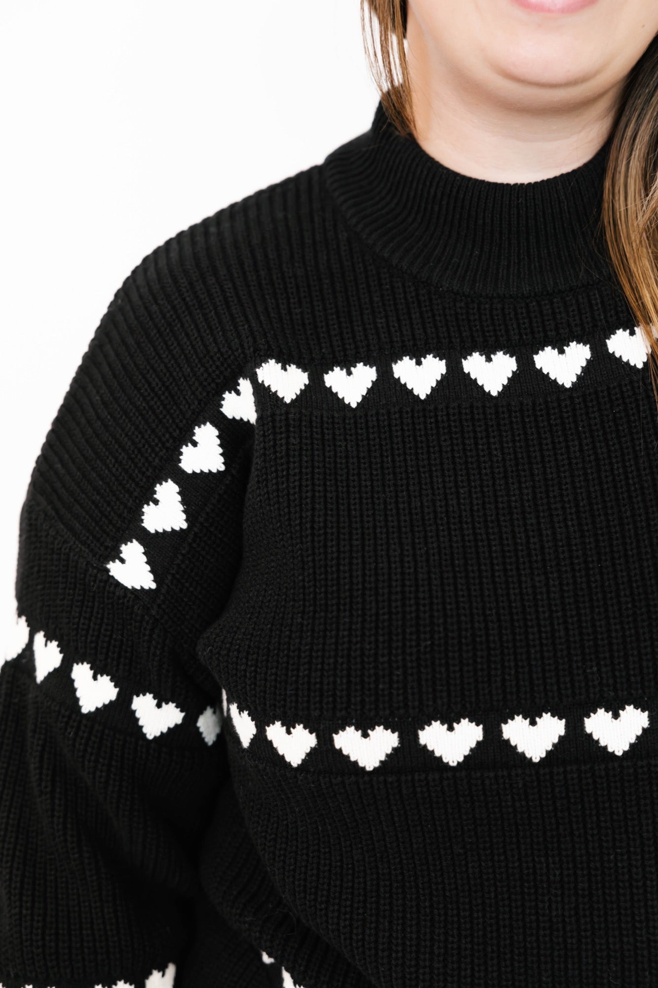 Follow Your Heart Sweater in Black Combo