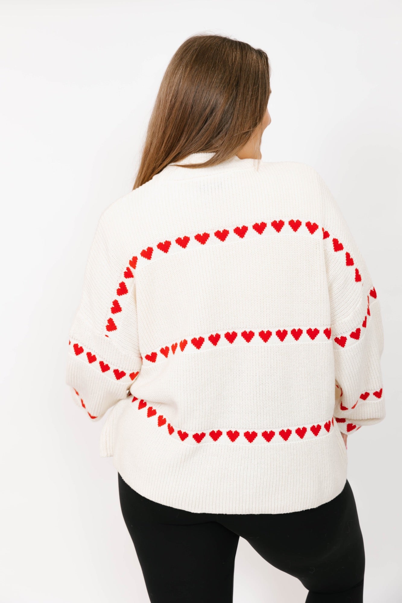 Follow Your Heart Sweater in Cream/Red Combo