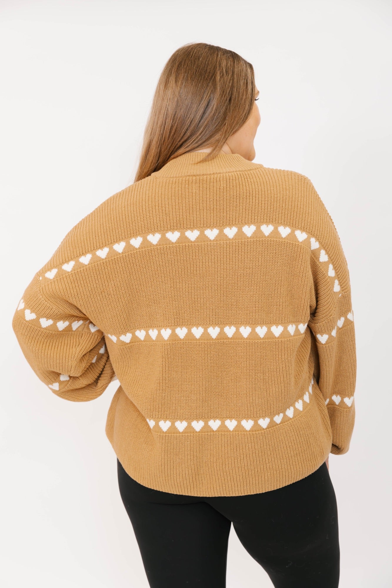 Follow Your Heart Sweater in Tan/Cream Combo