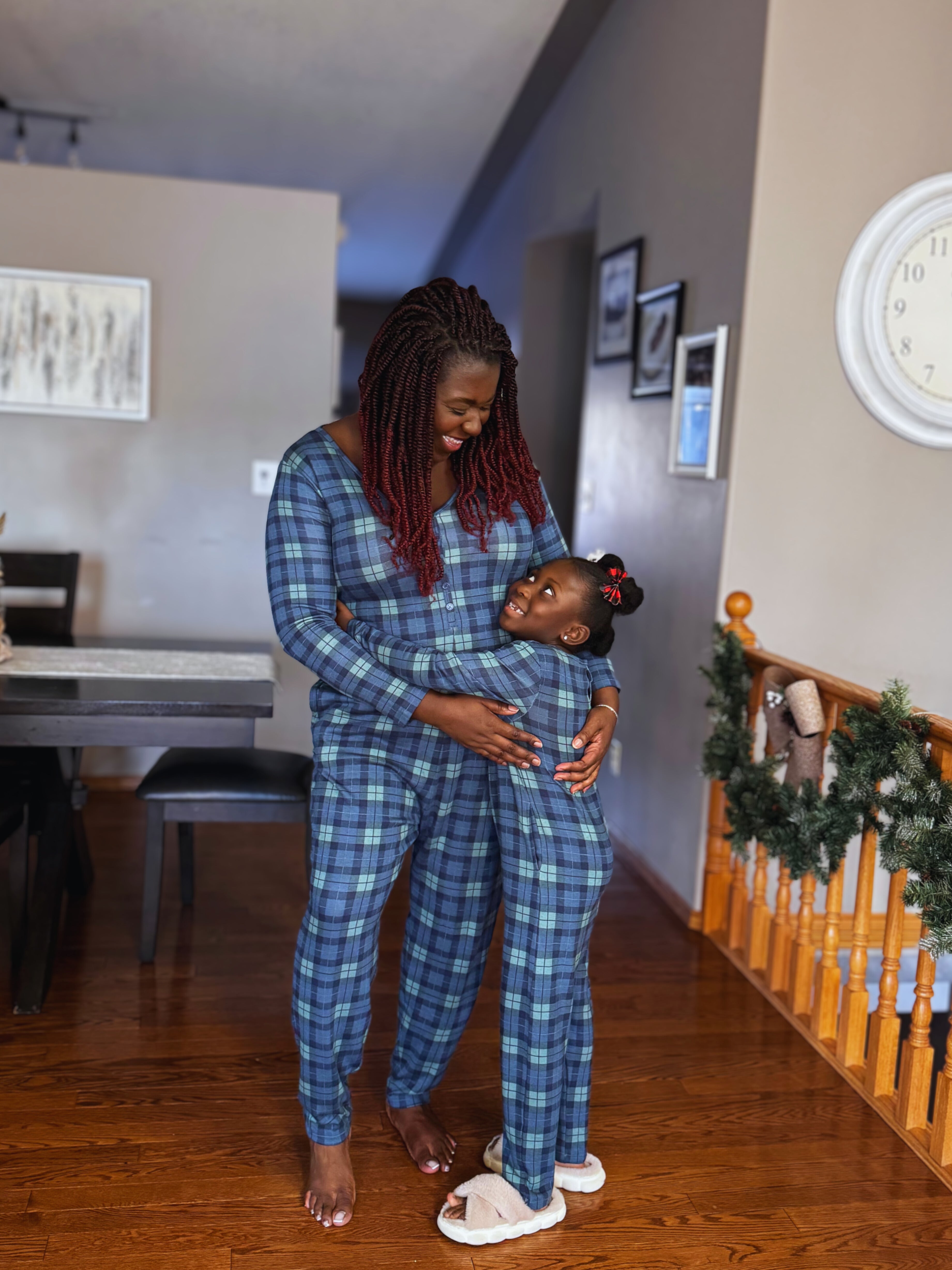 Friday Henley Romper in Navy Plaid