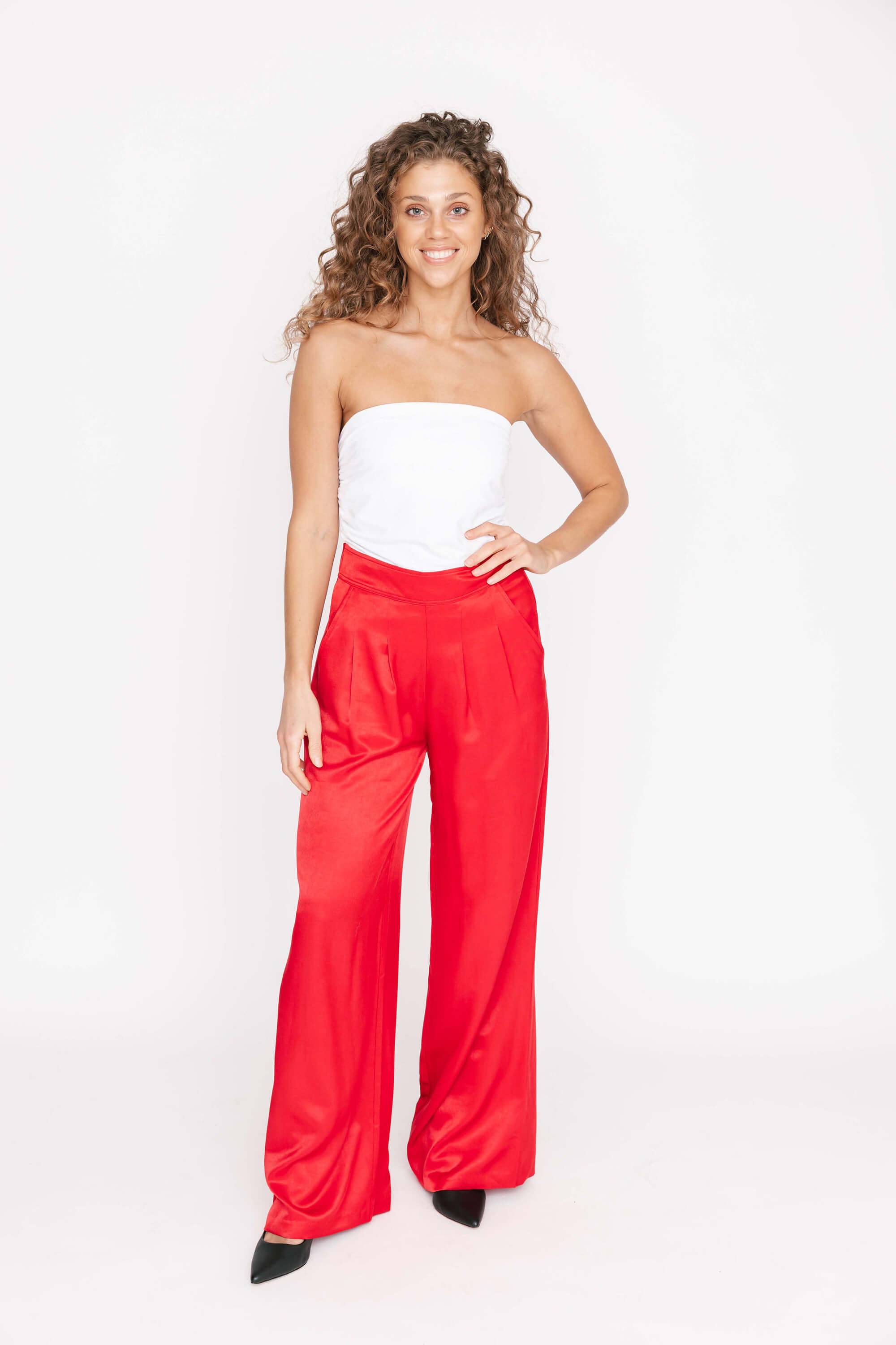 Smash + Tess Holden Wide Leg Pant in Ruby Red