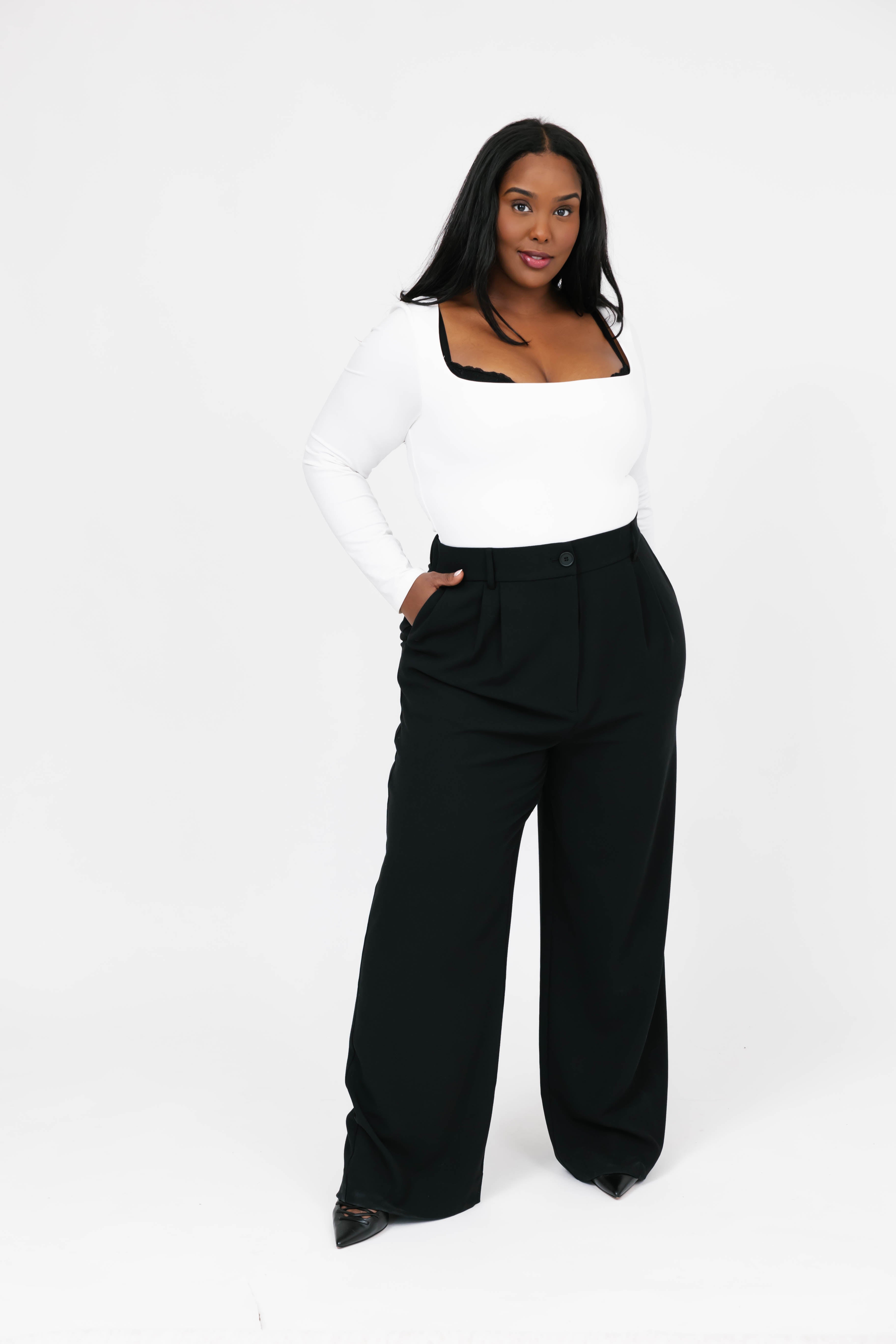 Hudson Wide Leg Pant in Midnight Black