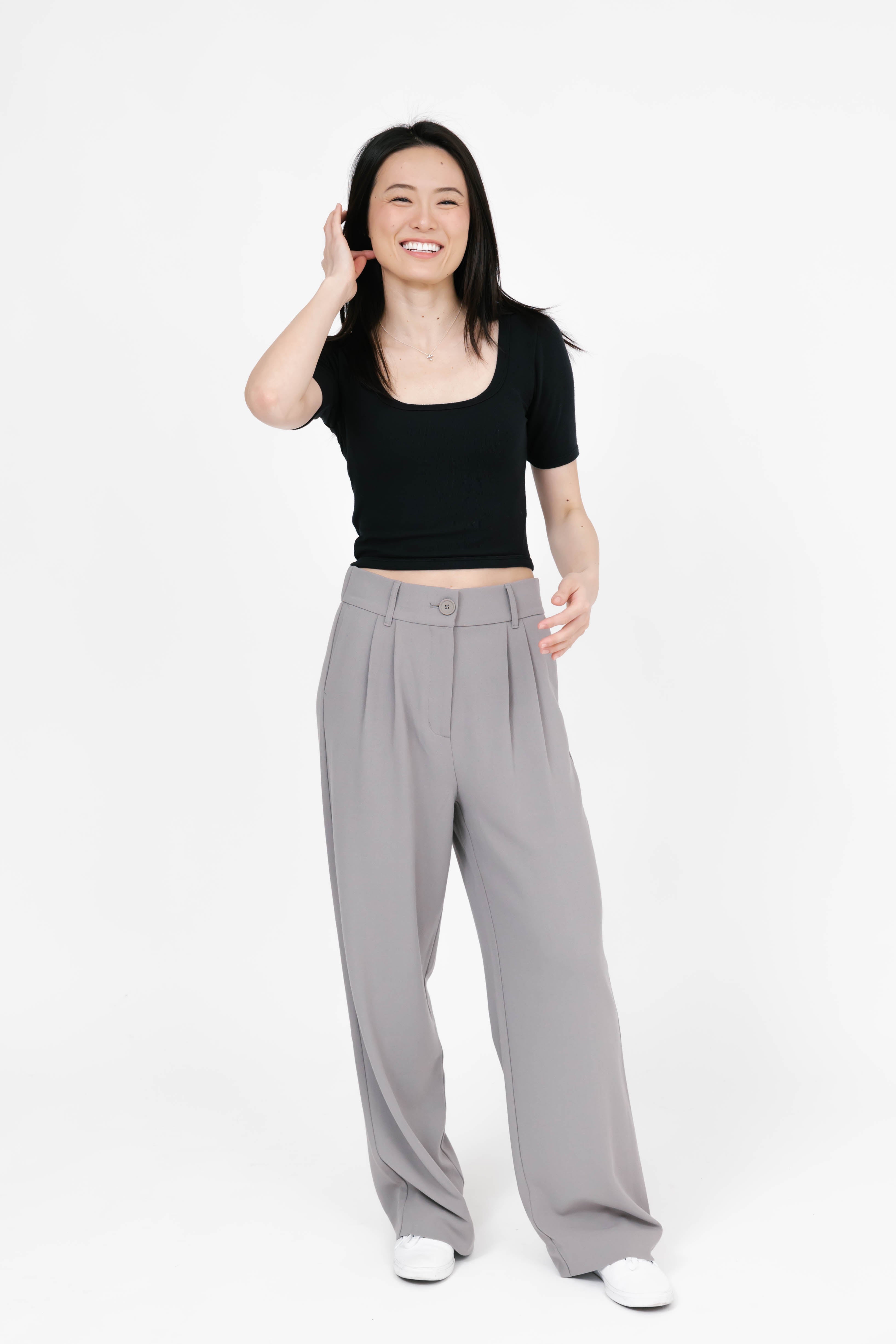 Hudson Wide Leg Pant in Driftwood Grey