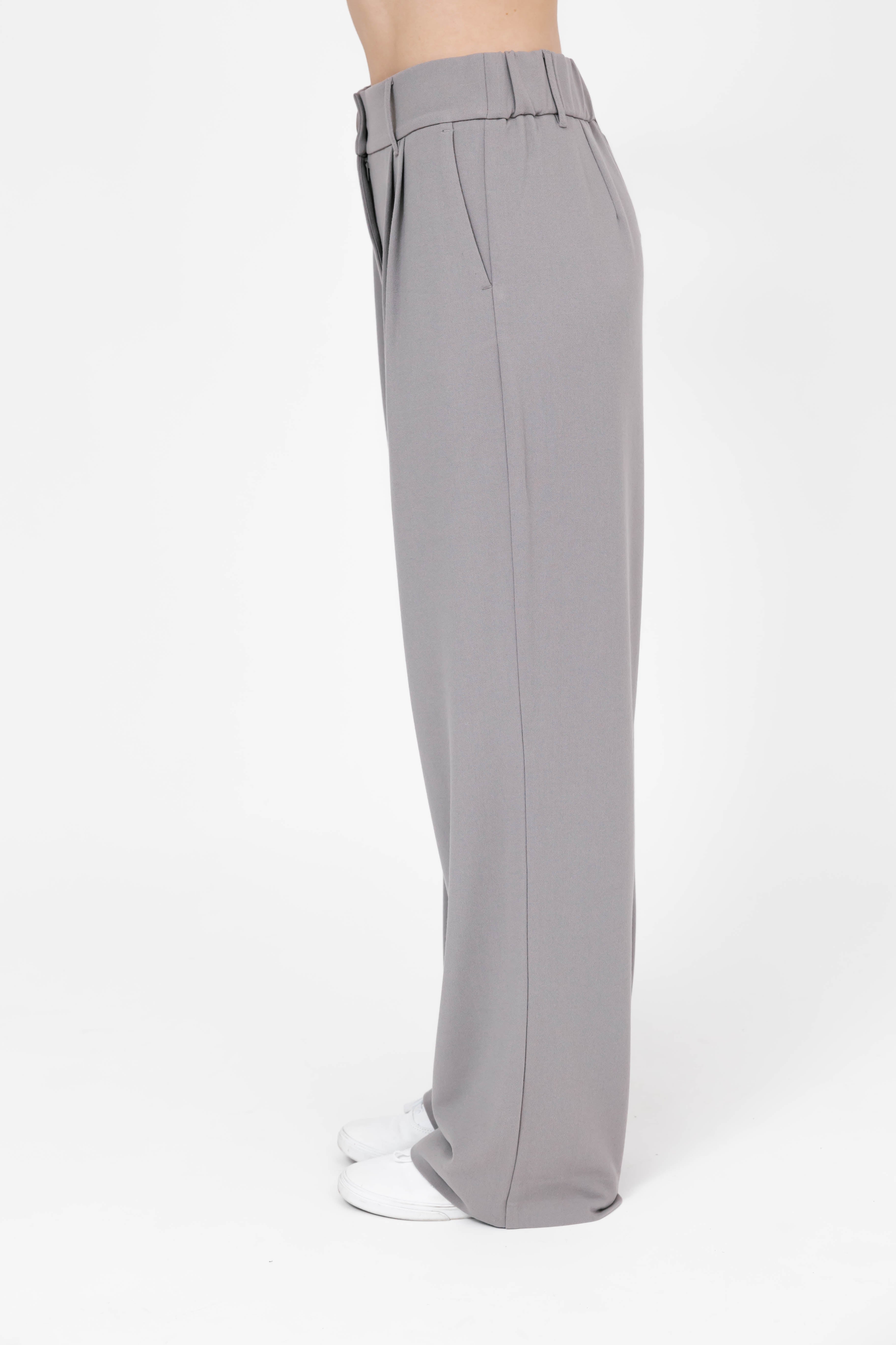 Hudson Wide Leg Pant in Driftwood Grey