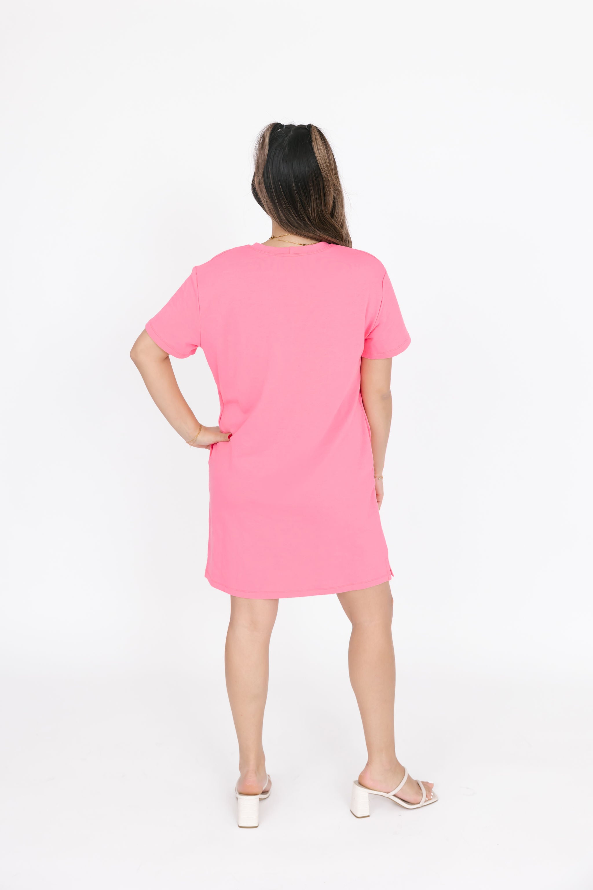 Everyday T-Shirt Dress in Ginger Pink