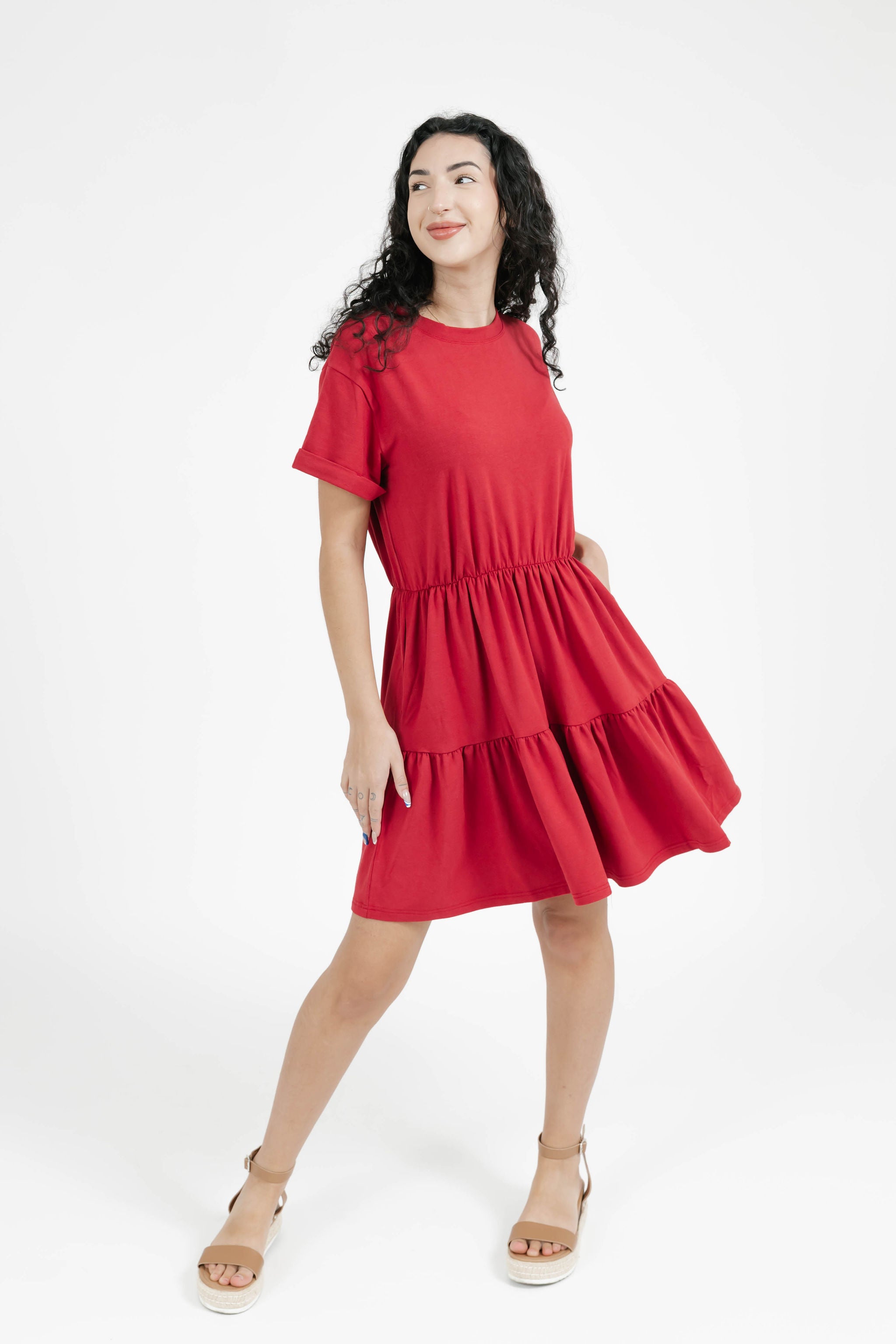 Jackie Mini Dress in Scarlet Red