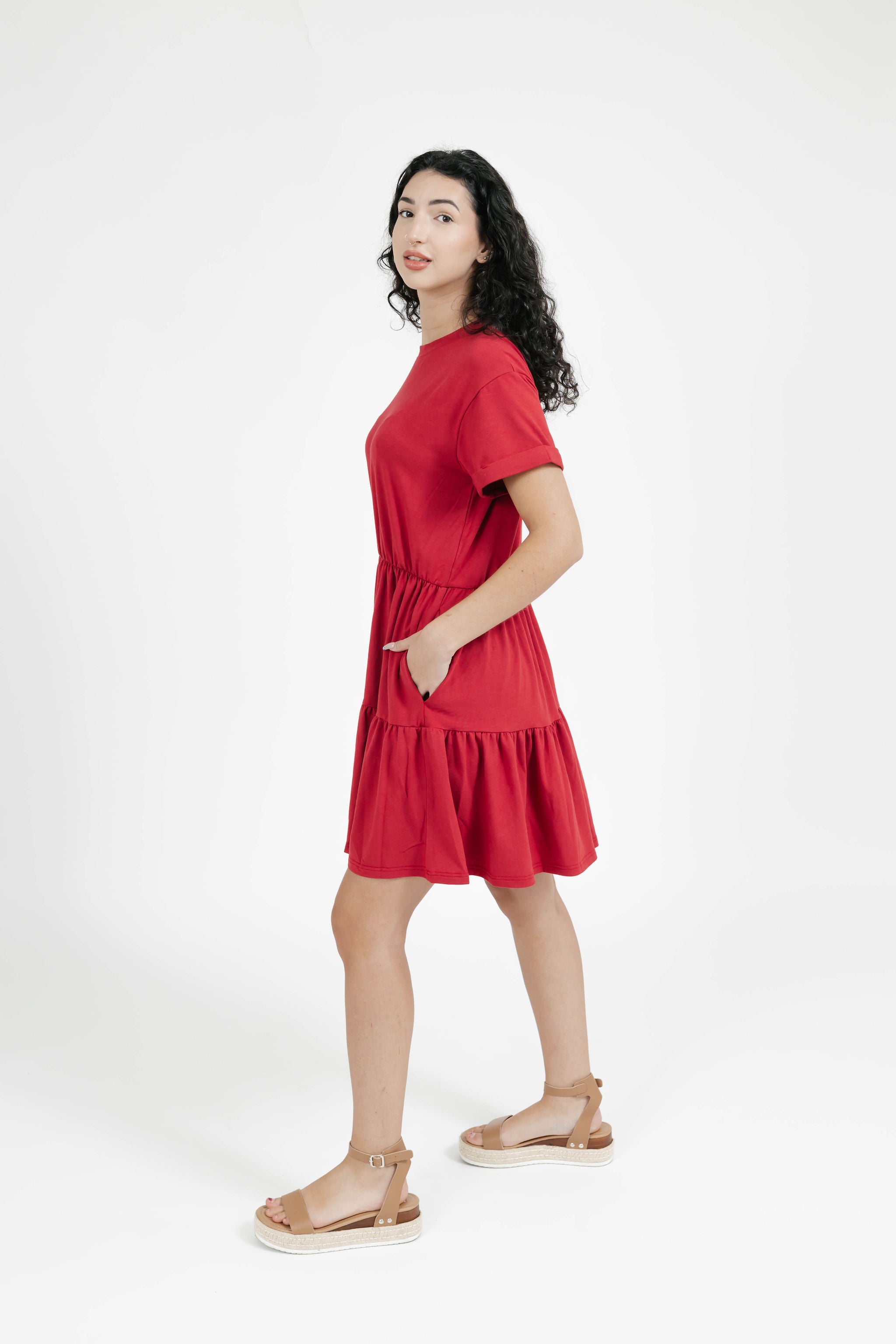 Jackie Mini Dress in Scarlet Red