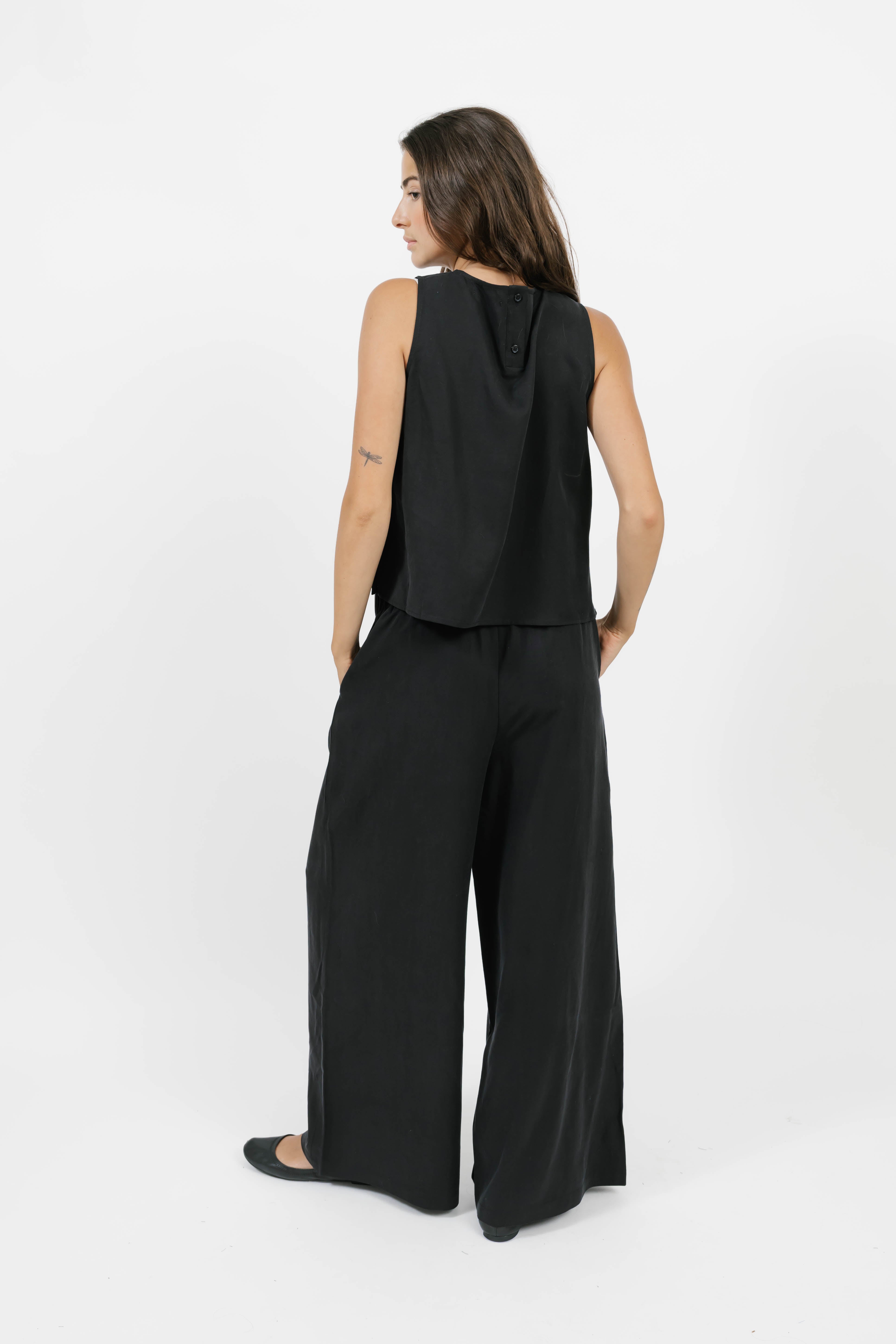 Celine Wide Leg Pants in Soft Black