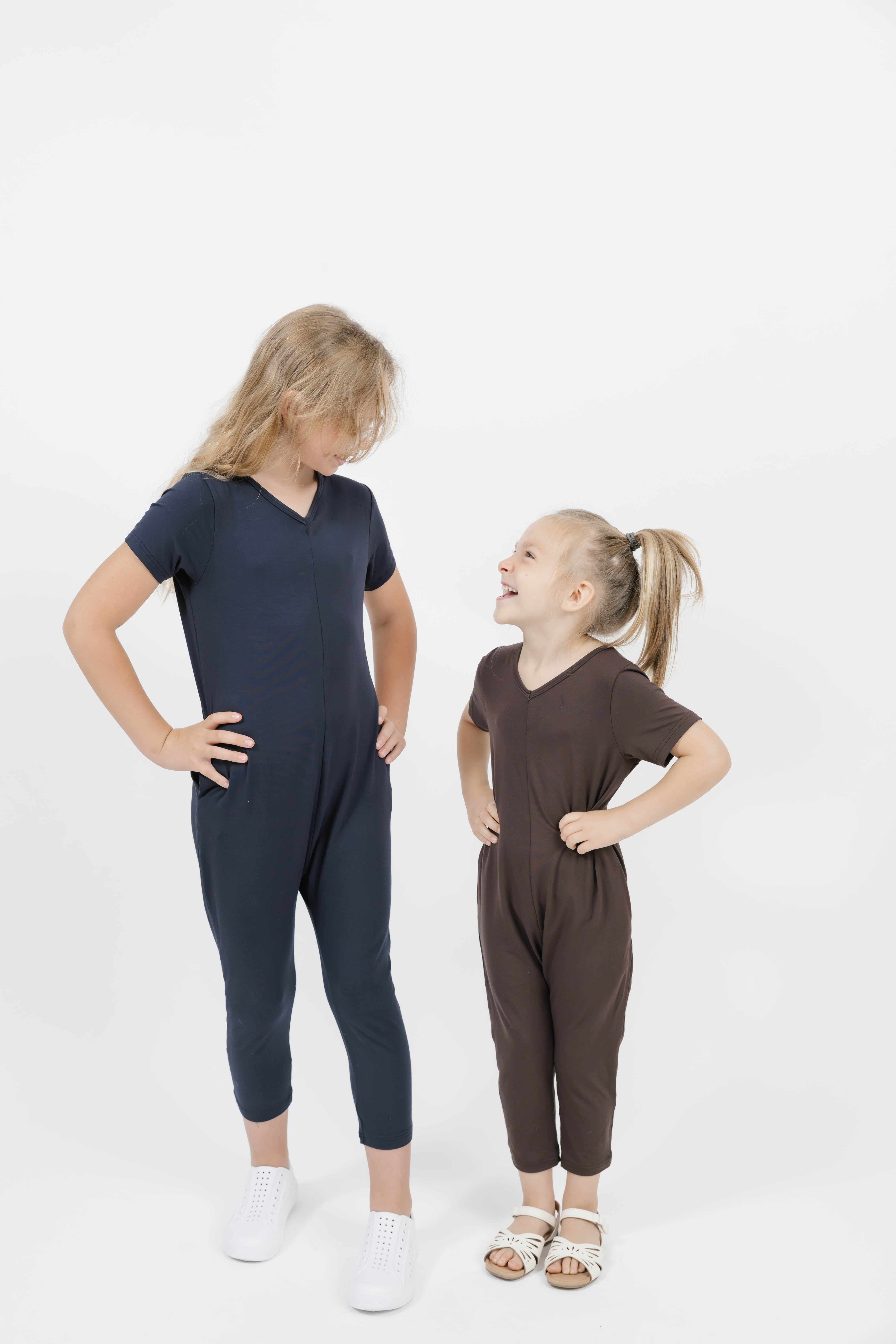 Kids Sunday Romper in Chocolate