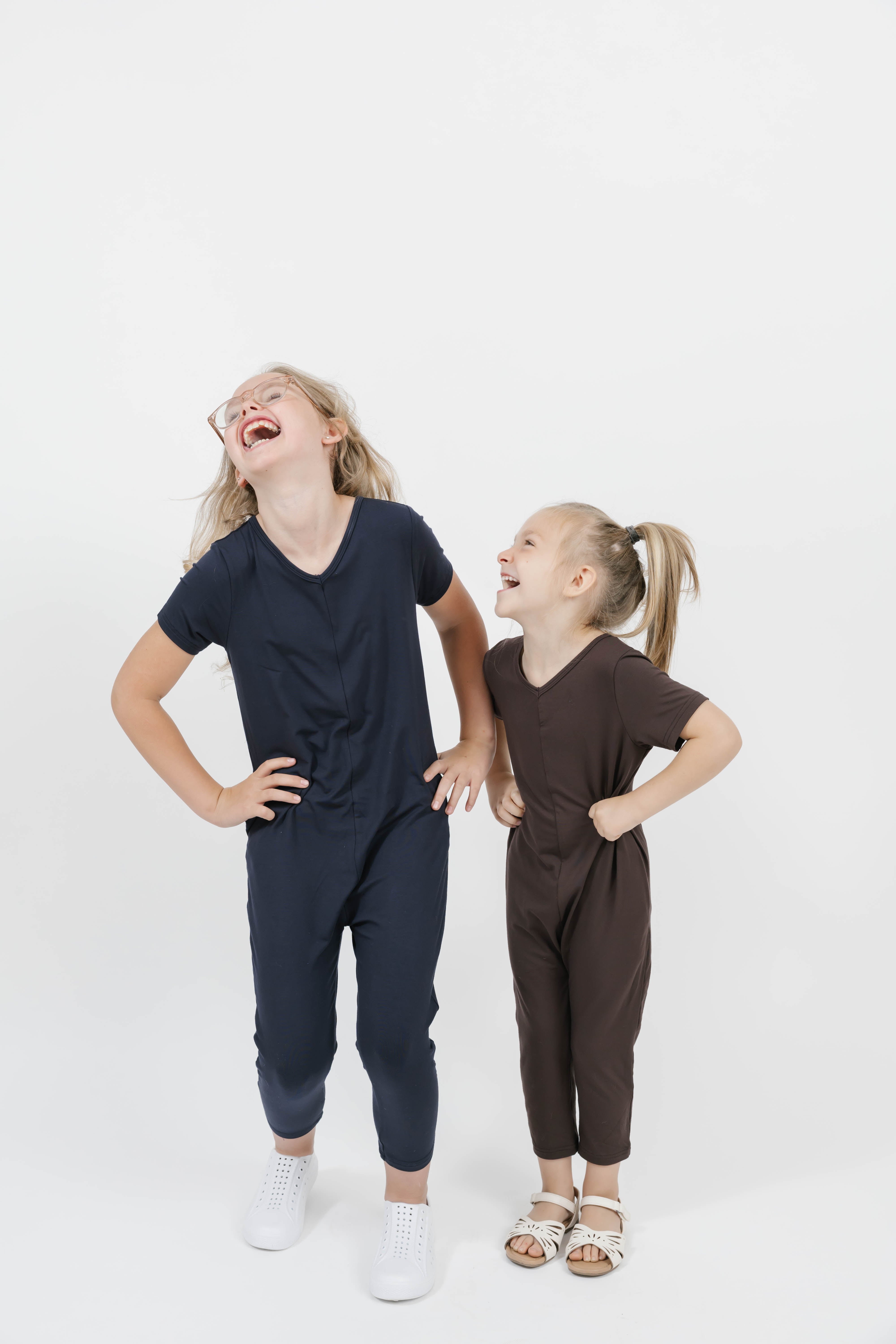 Kids Sunday Romper in Navy