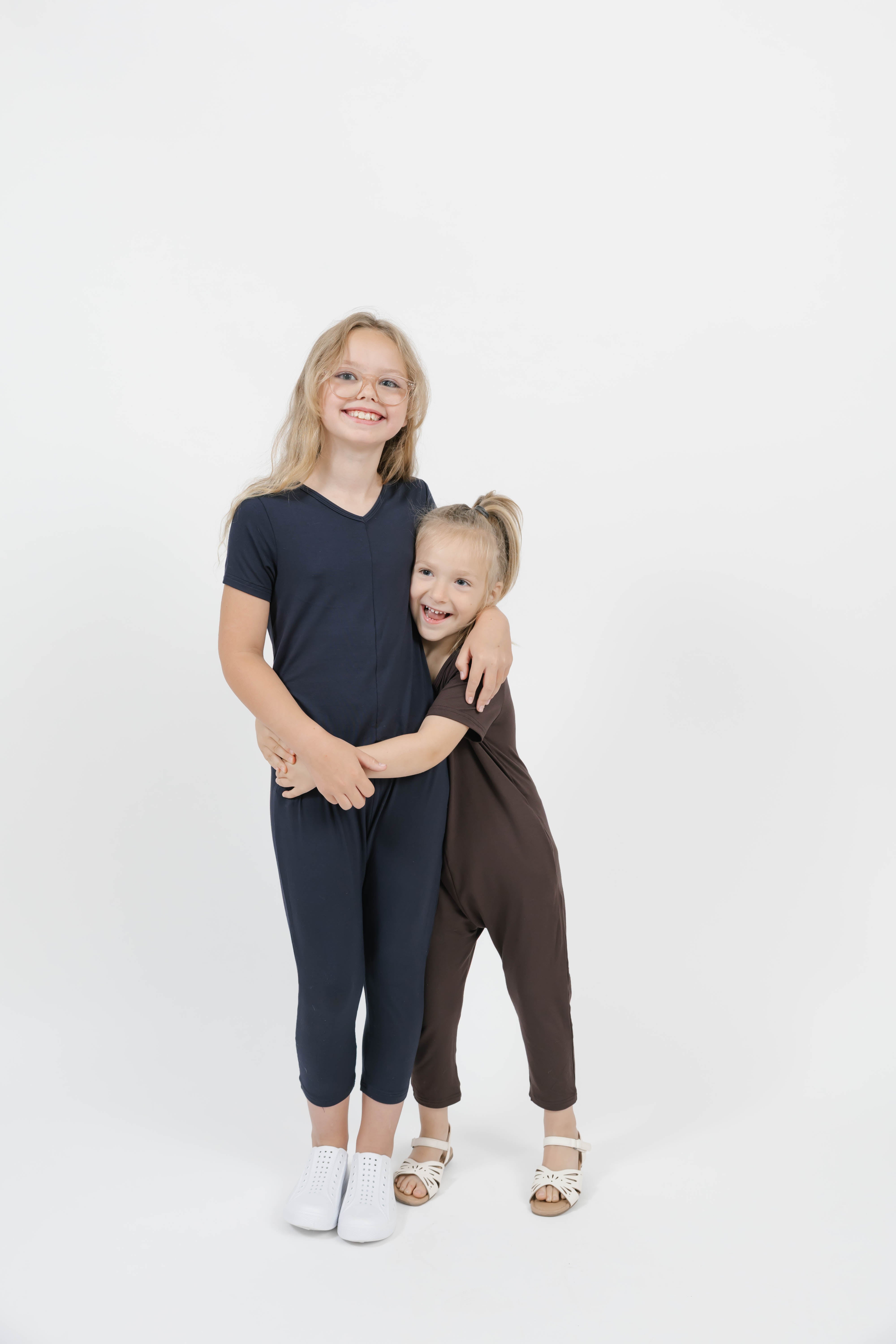 Kids Sunday Romper in Navy